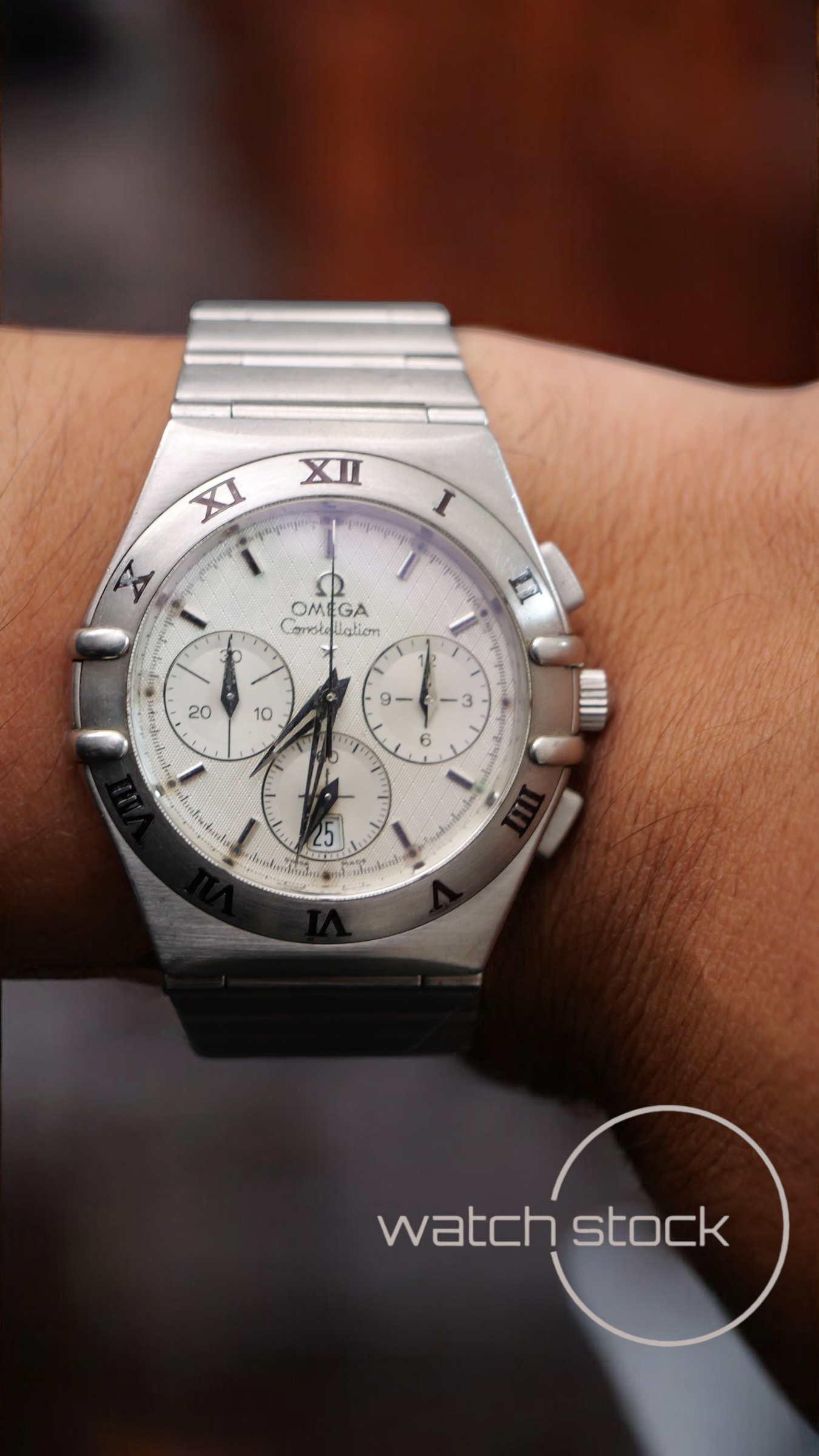 Omega constellation double Eagle chrono (39mm) white dial with box