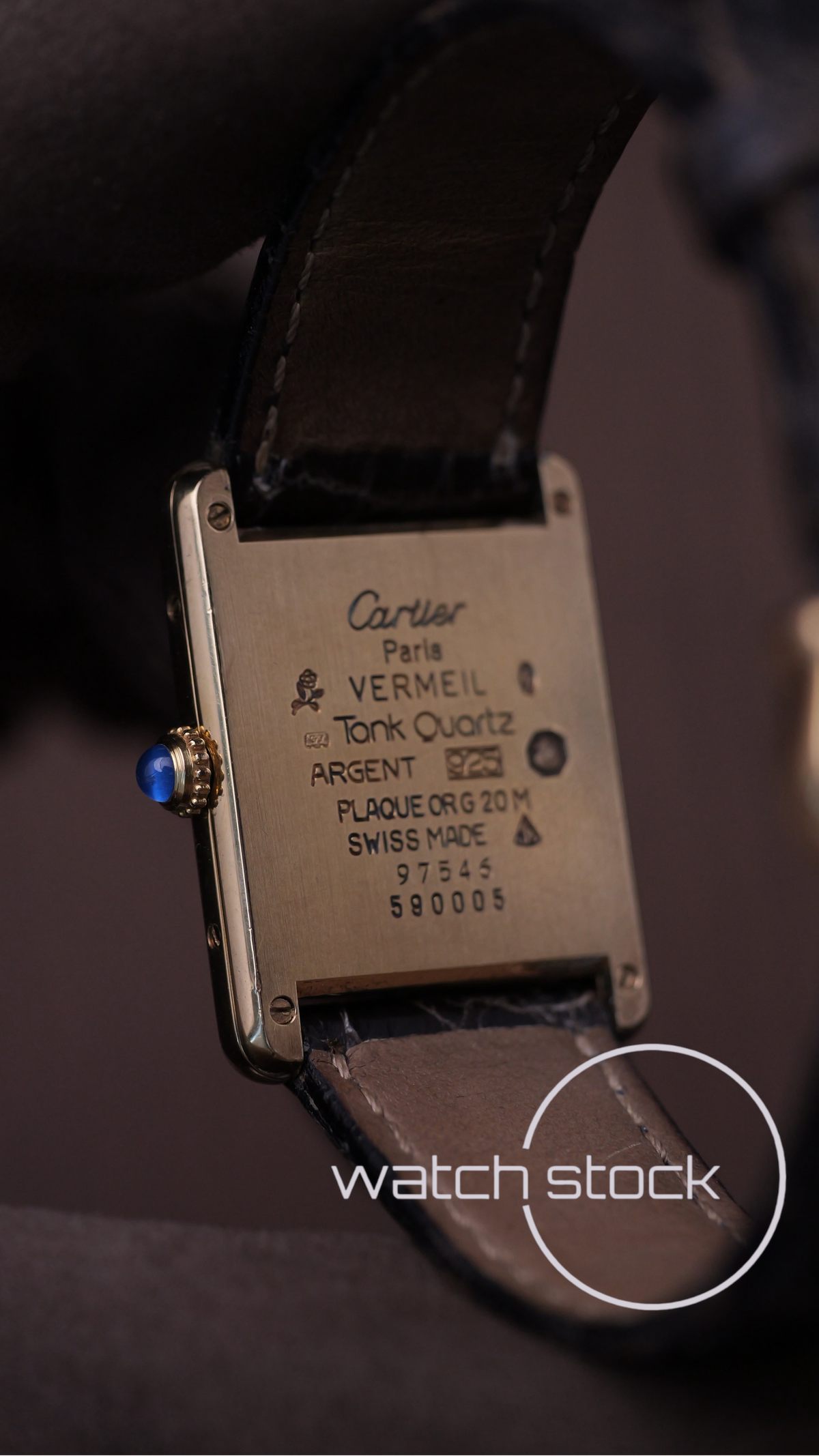 Cartier Tank vintage men size 6 lemon dial roman 1980