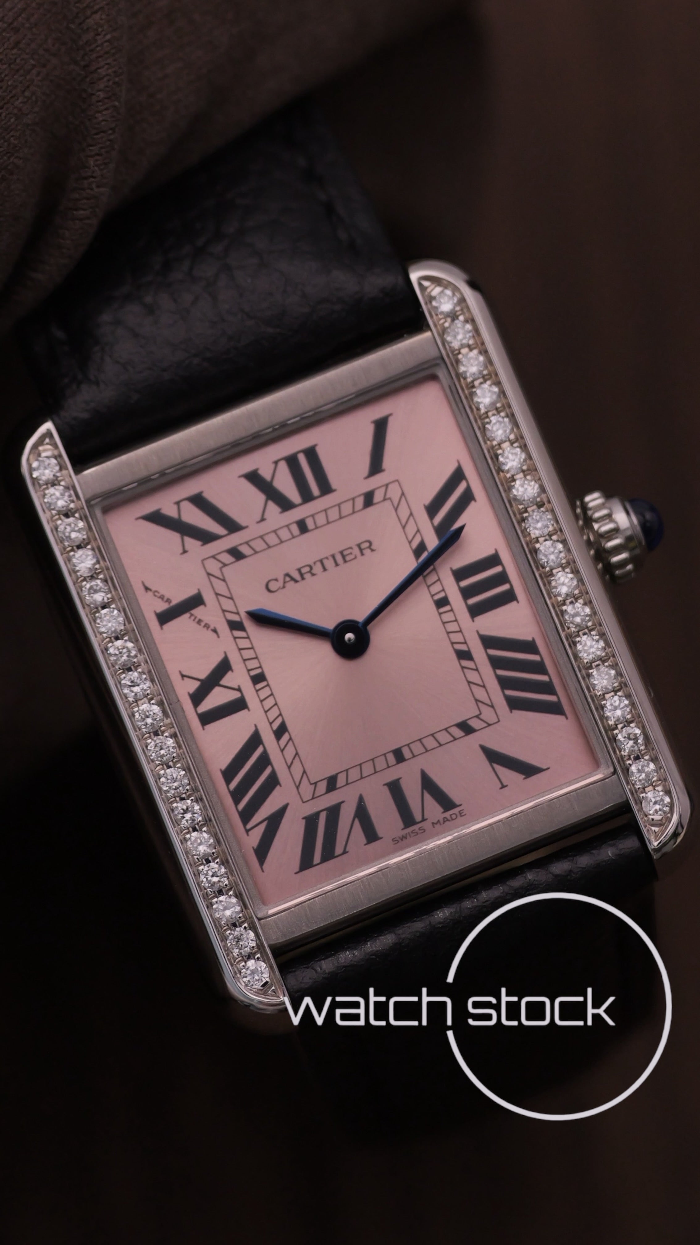 Cartier Tank Solo Rose dial diamond Ref W5200000 S/M 31x25mm Full set 2019 Edizione Speciale Boutique Parigi