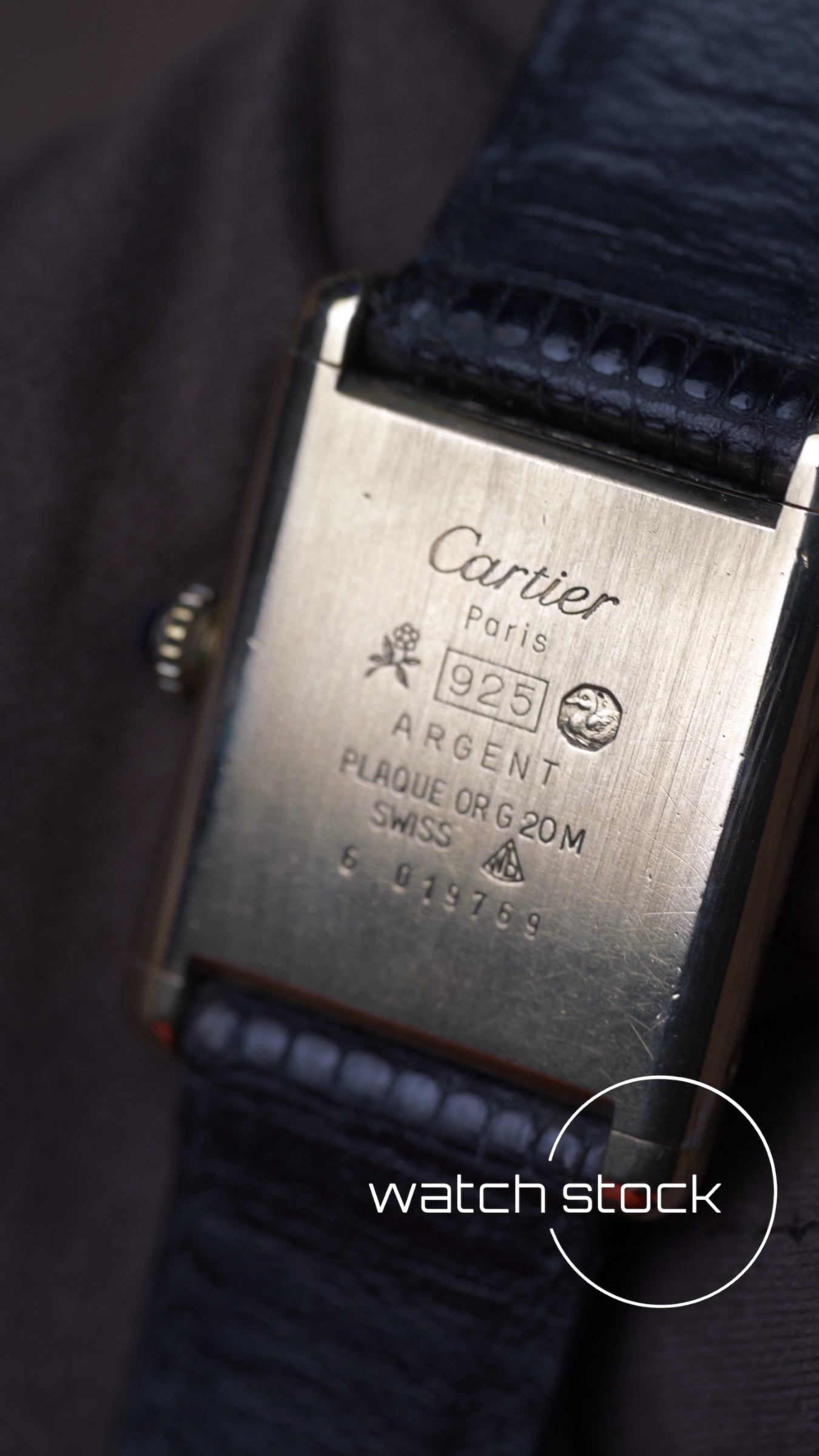 Cartier tank vermeil must de cartier argent plaque gold Black dial meccanico tg.6 grande