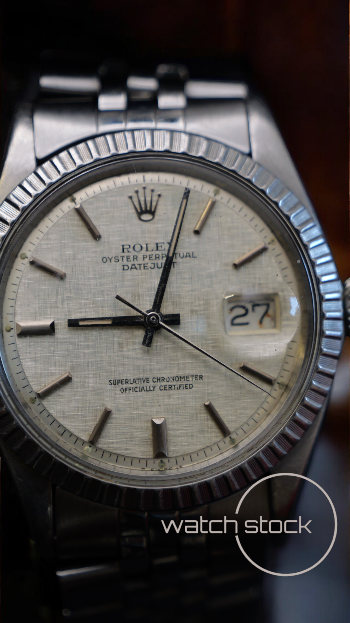 Rolex datejust 36mm 1600 linen dial lino argènté
