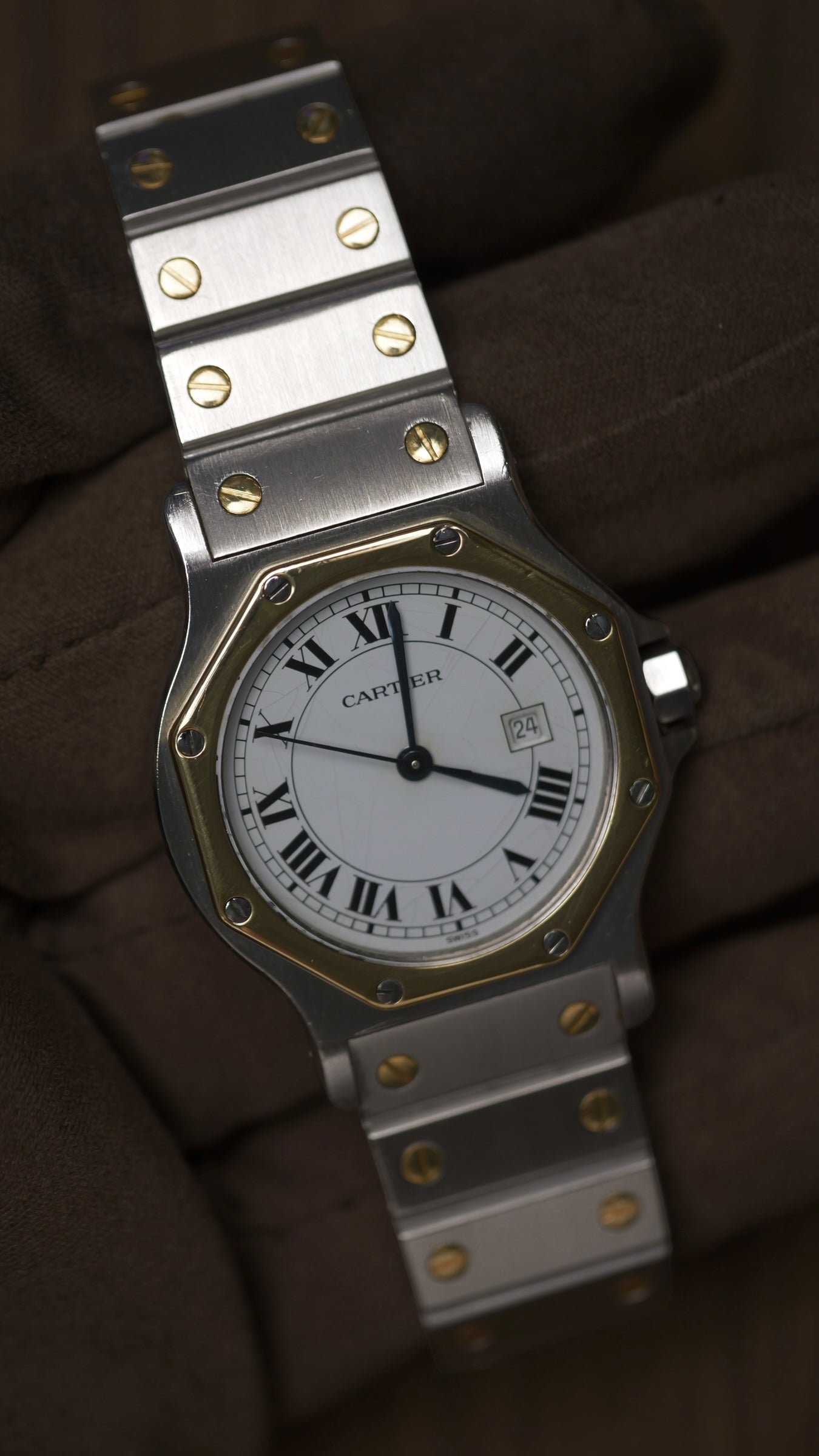 Cartier santos Octagon 30mm Large men ref.2966 Automatic