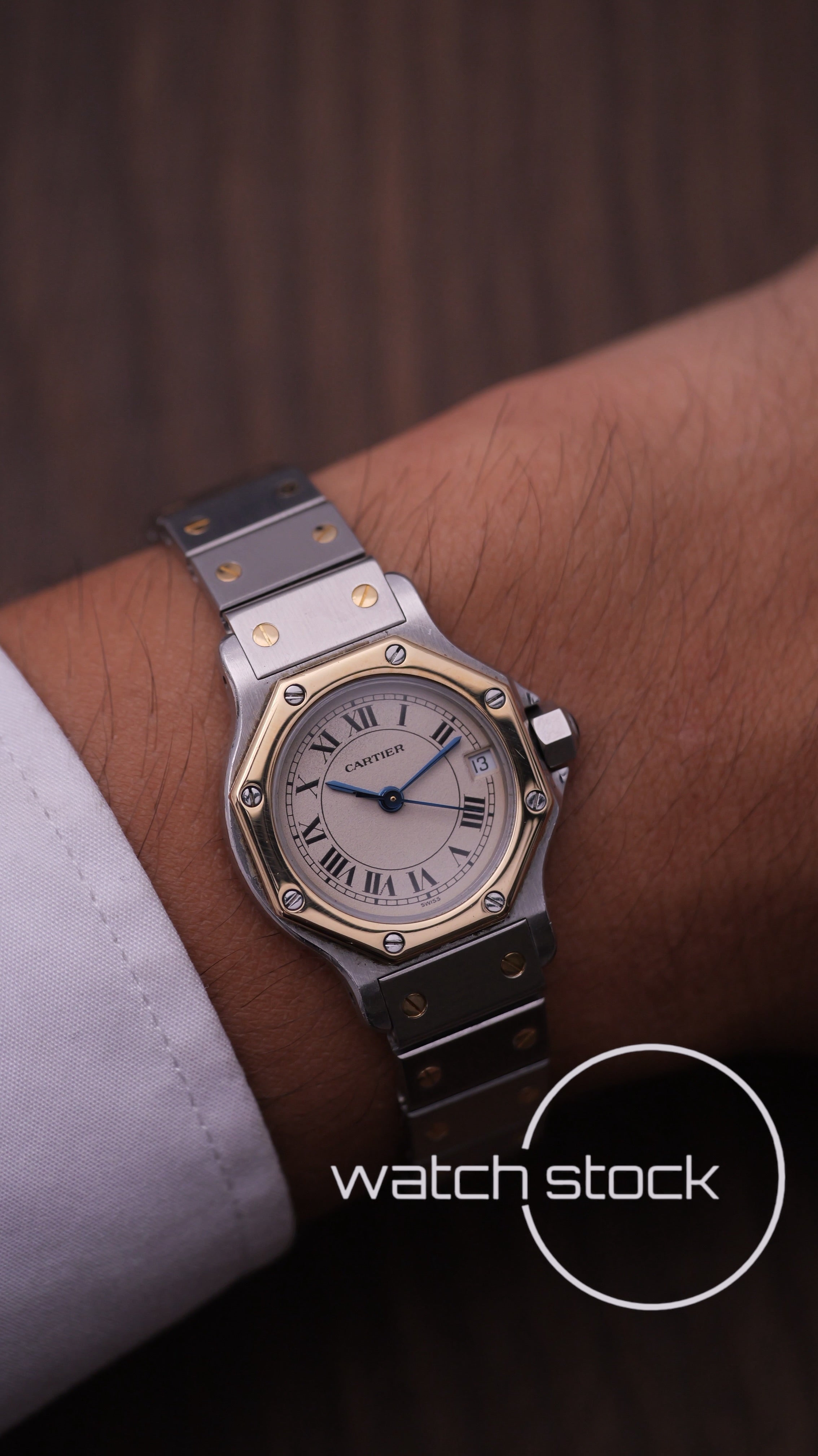 Cartier santos octagon 24mm lady