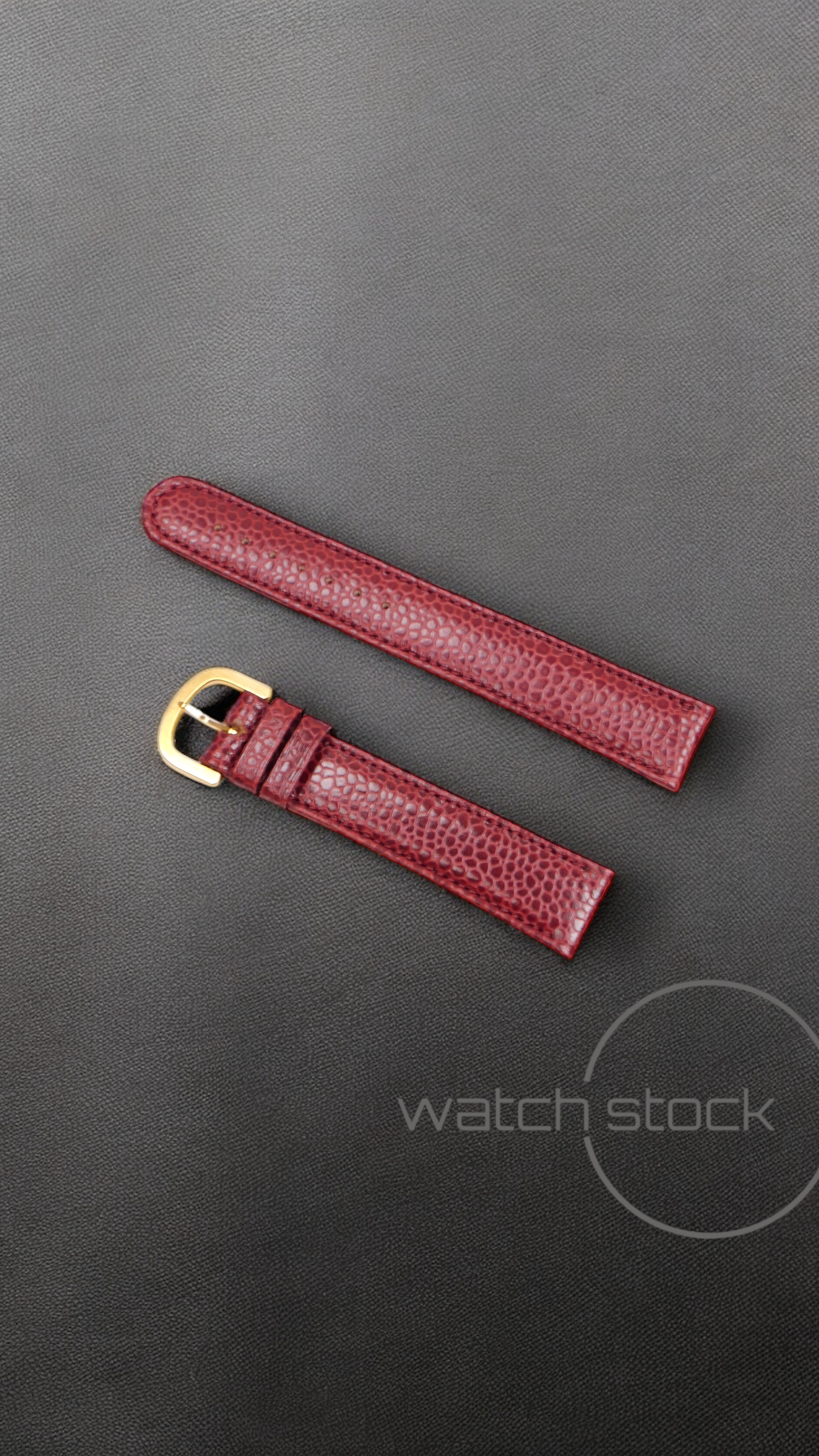 Cinturino Longines in pelle martellata rosso con fibbia loggata ansa 16mm