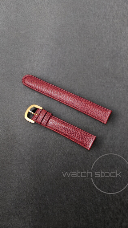 Cinturino Longines in pelle martellata rosso con fibbia loggata ansa 16mm