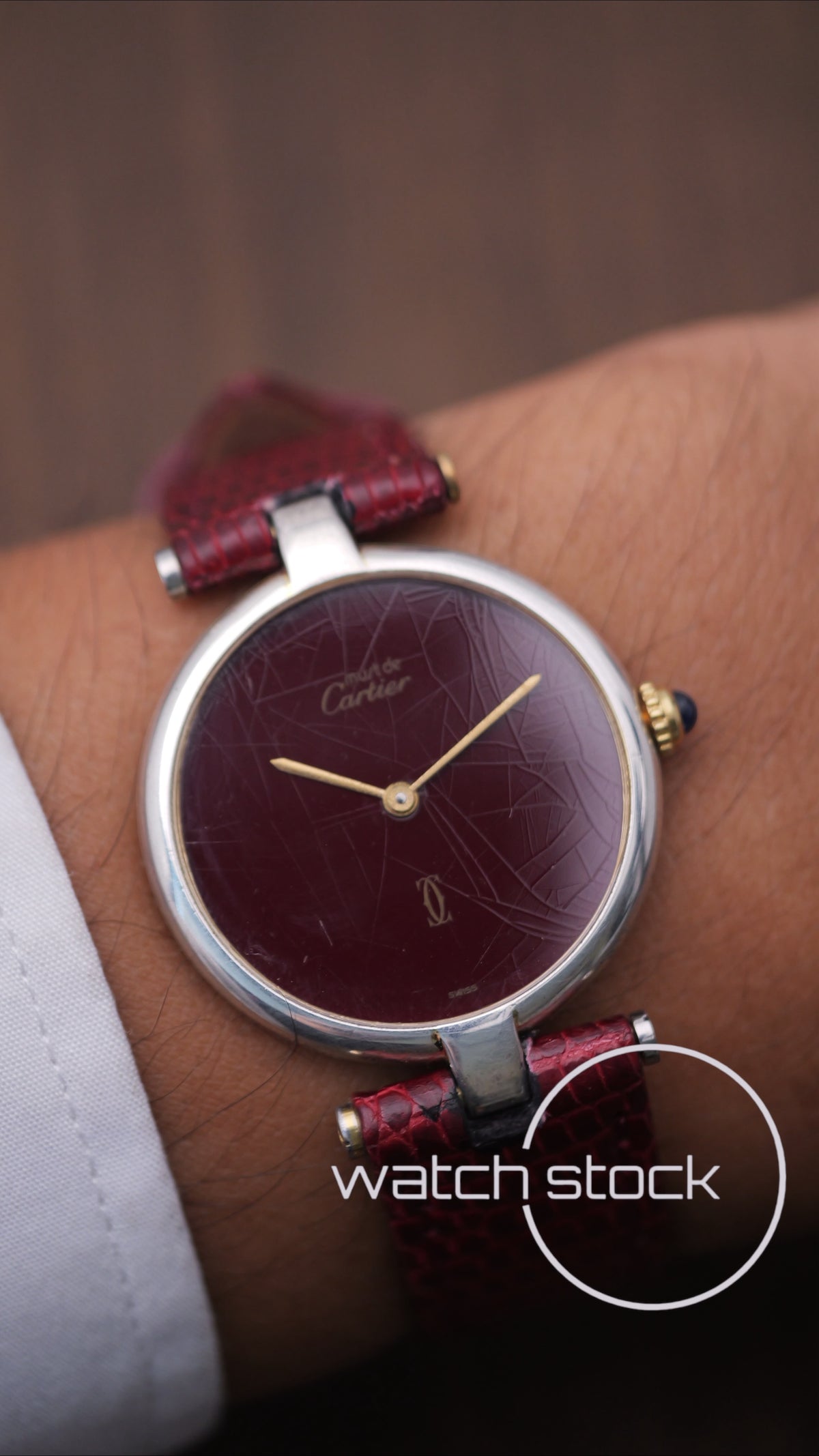 Cartier Vendome ref.590003 30mm Burgundy dial 1980