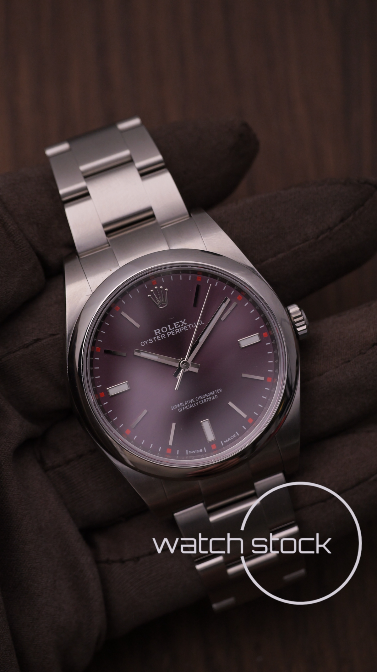 Rolex oyster perpetual purple dial 2017 ref.114300 38mm