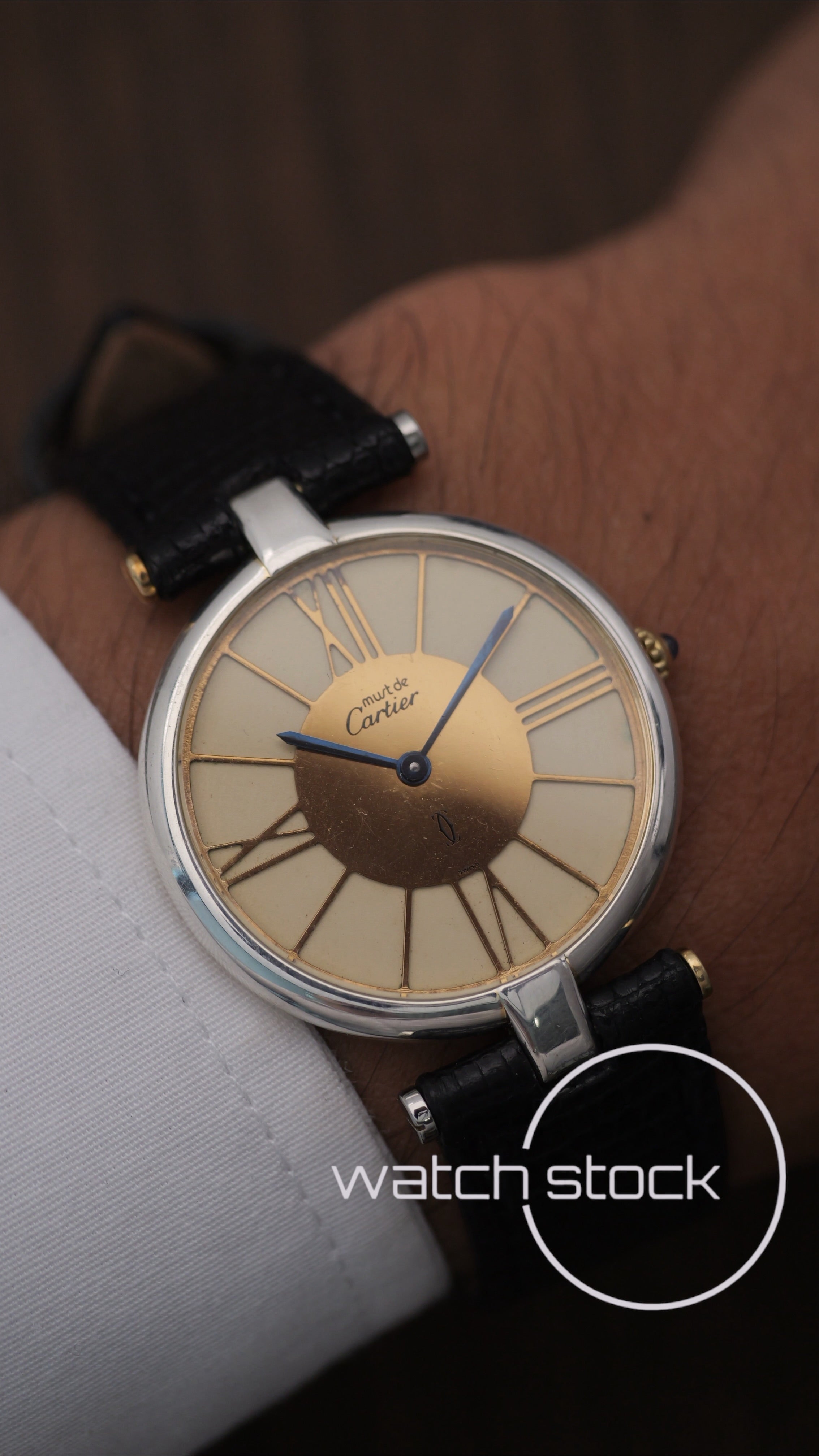 Cartier Vendome 30mm roman numbers dial anno 1990º