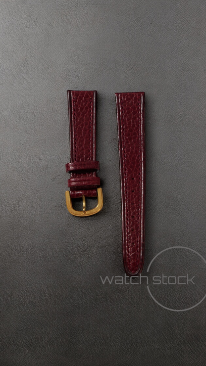 Cinturino Longines in pelle martellata rosso con fibbia loggata ansa 18mm