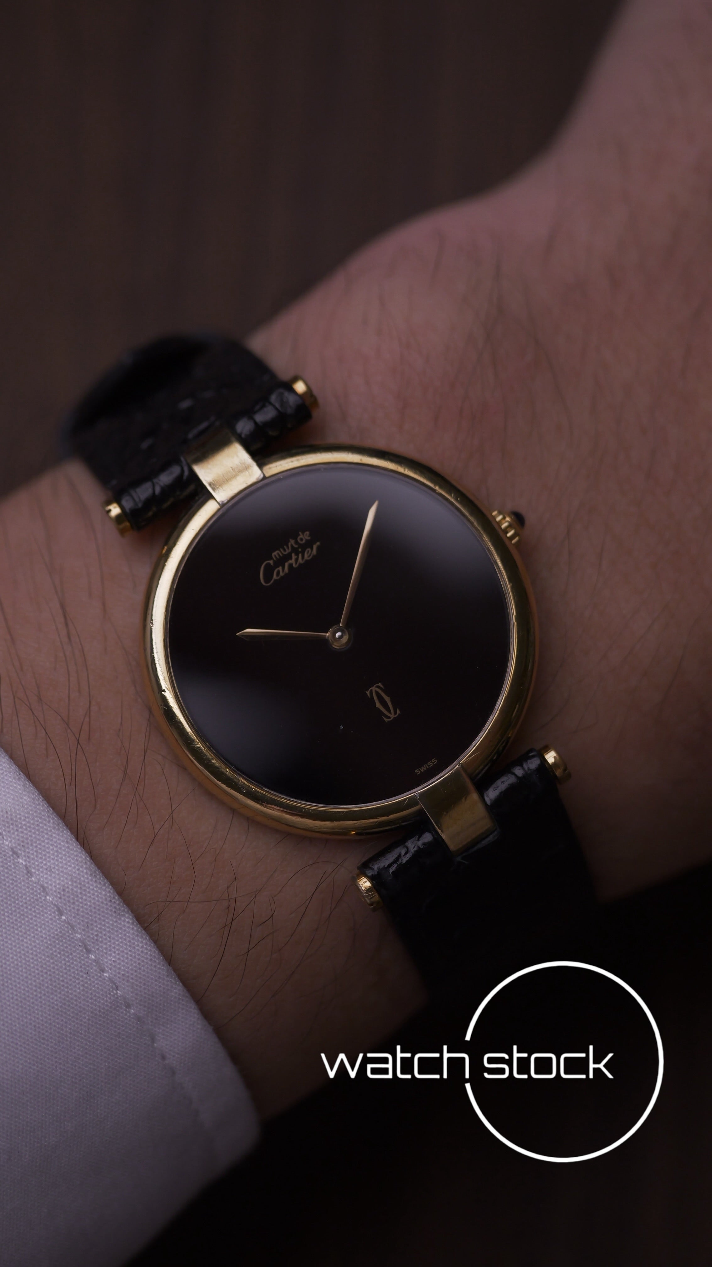 Cartier Vendome 30mm black dial unisex 1990