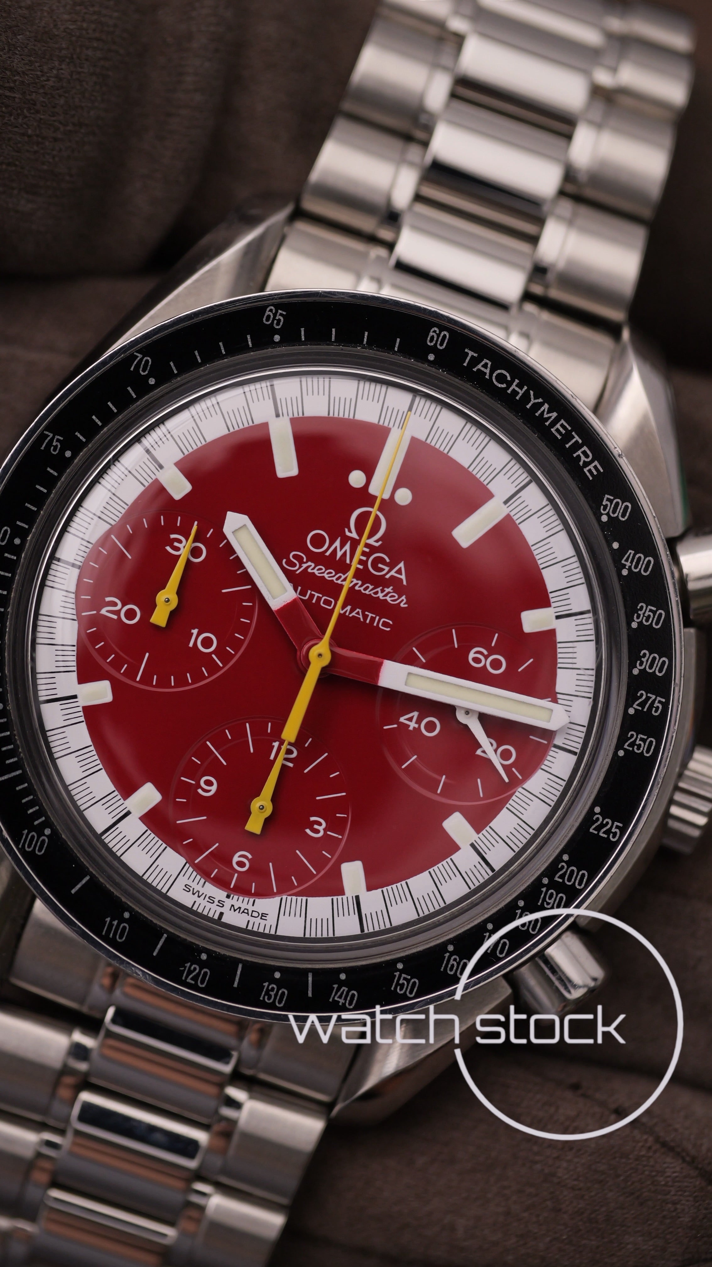 Omega speedmaster Schumacher reduced red dial ref. 175.0032 39mm automatic 1995