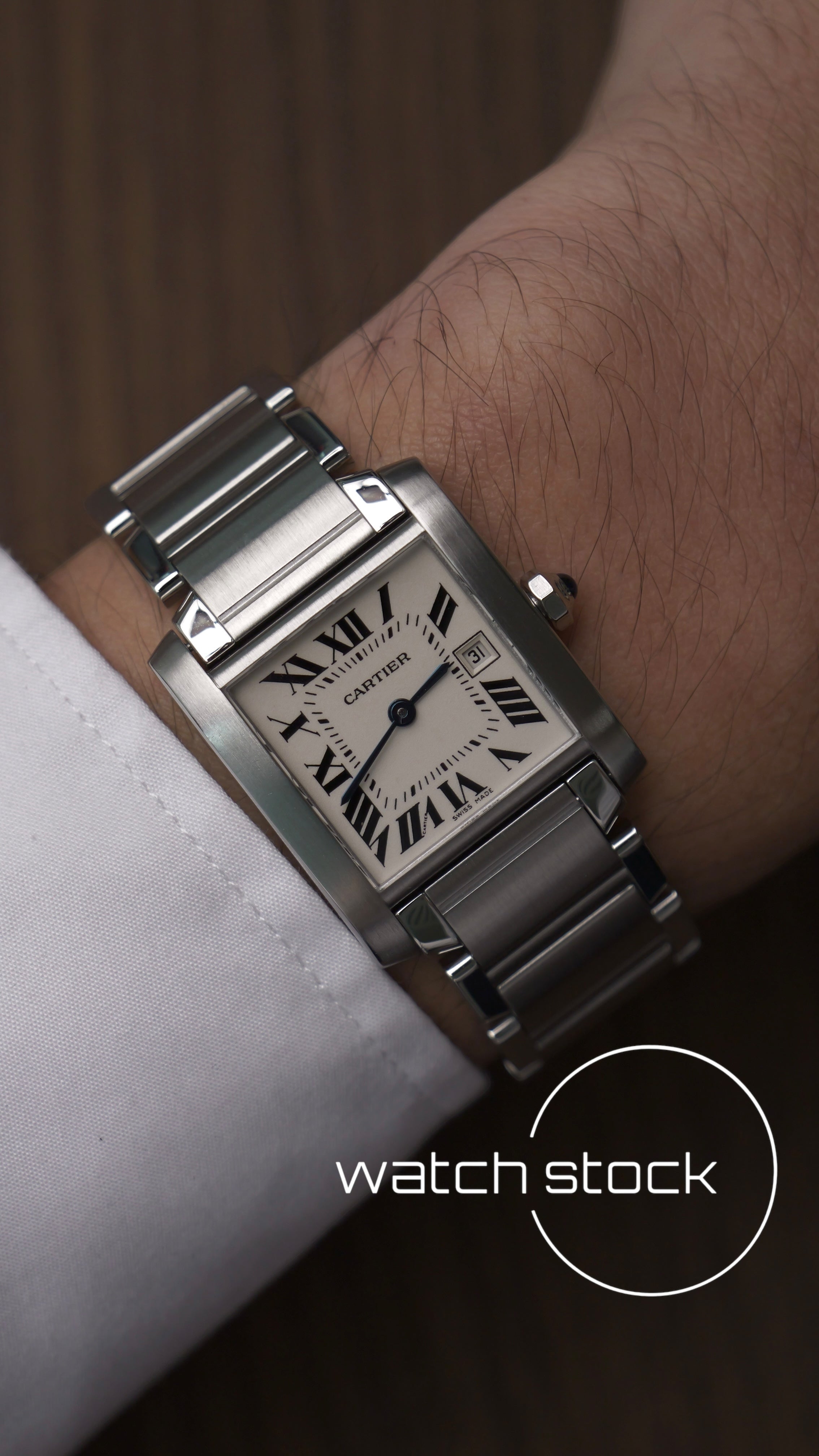 Cartier tank francaise medium ref.2465 29x30mm FULL SET quartz