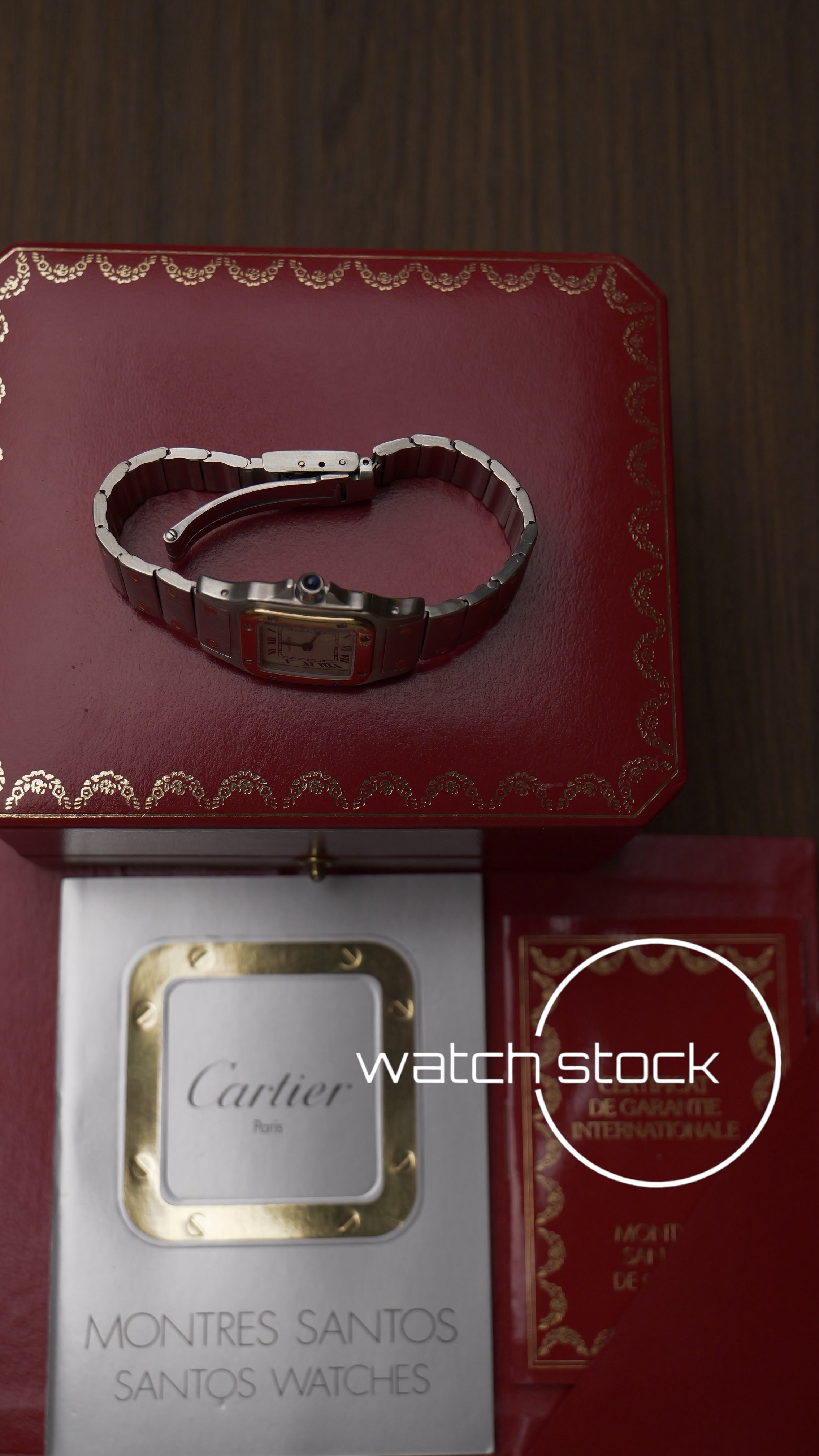 Cartier santos galbee lady quartz 24x35mm ref. 1057930 FULL SET