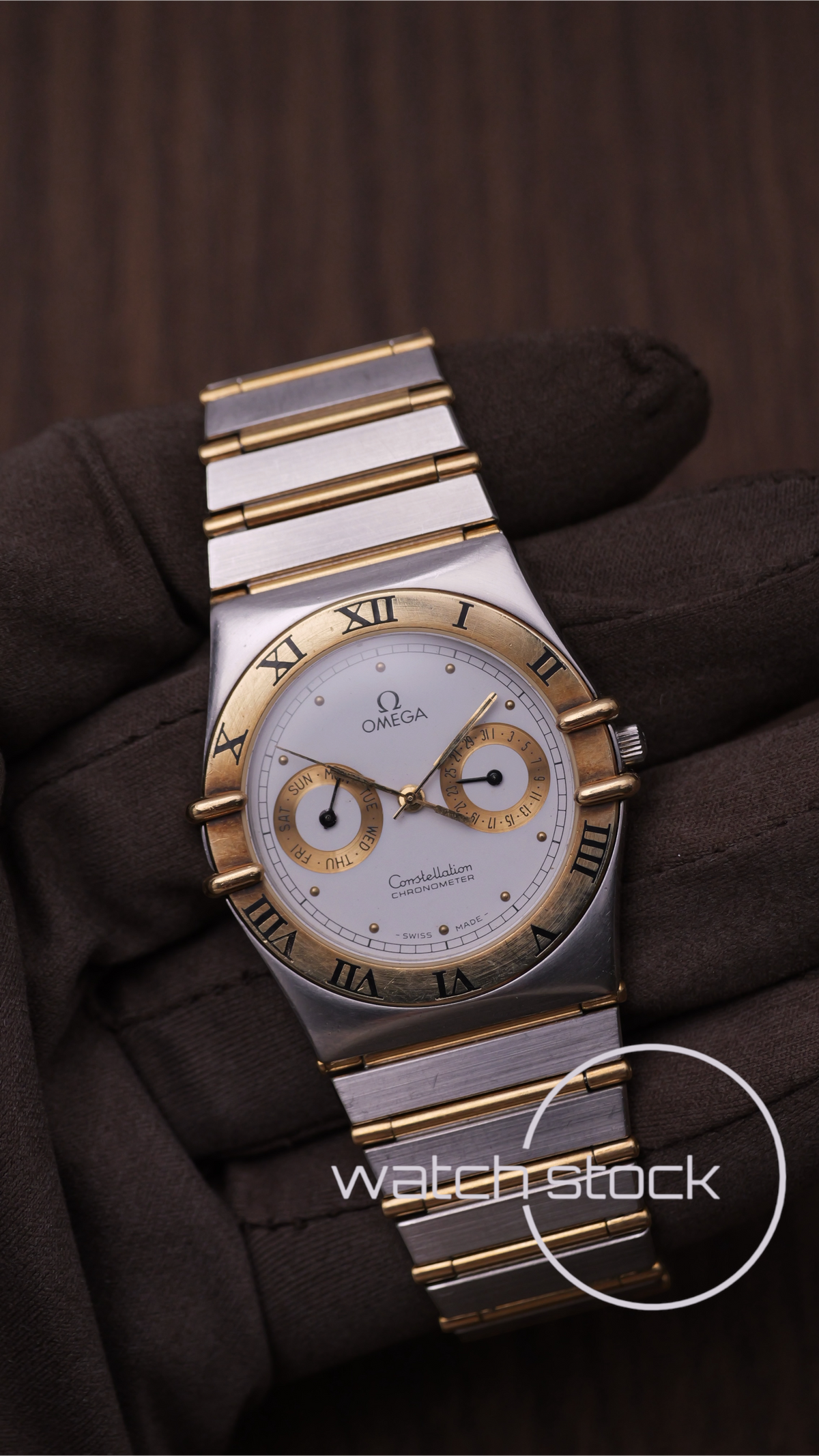 Omega constellation day-date 34mm two-tone