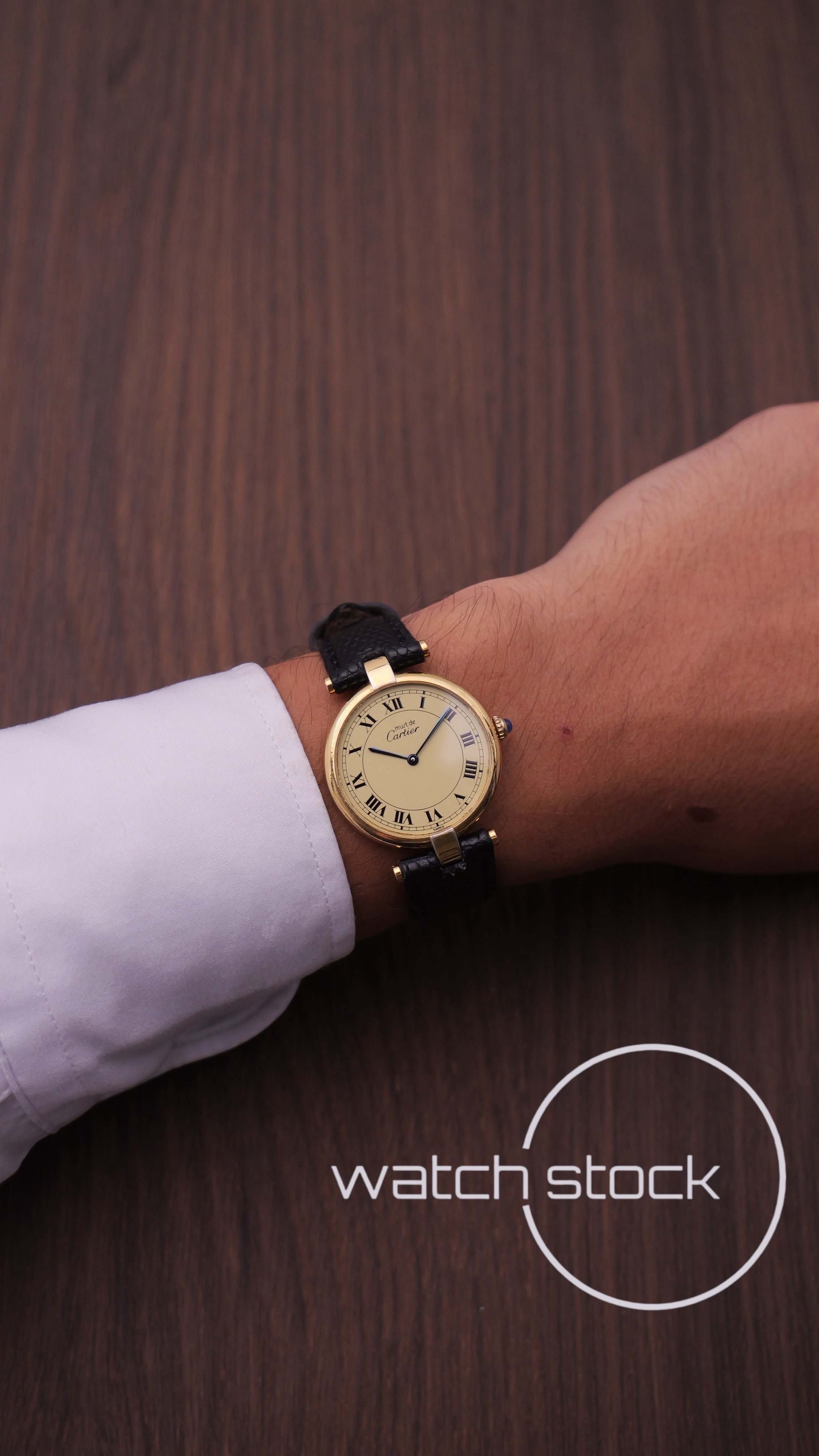 Cartier Vendome Full set 30mm Lemon Roman dial anno 1990