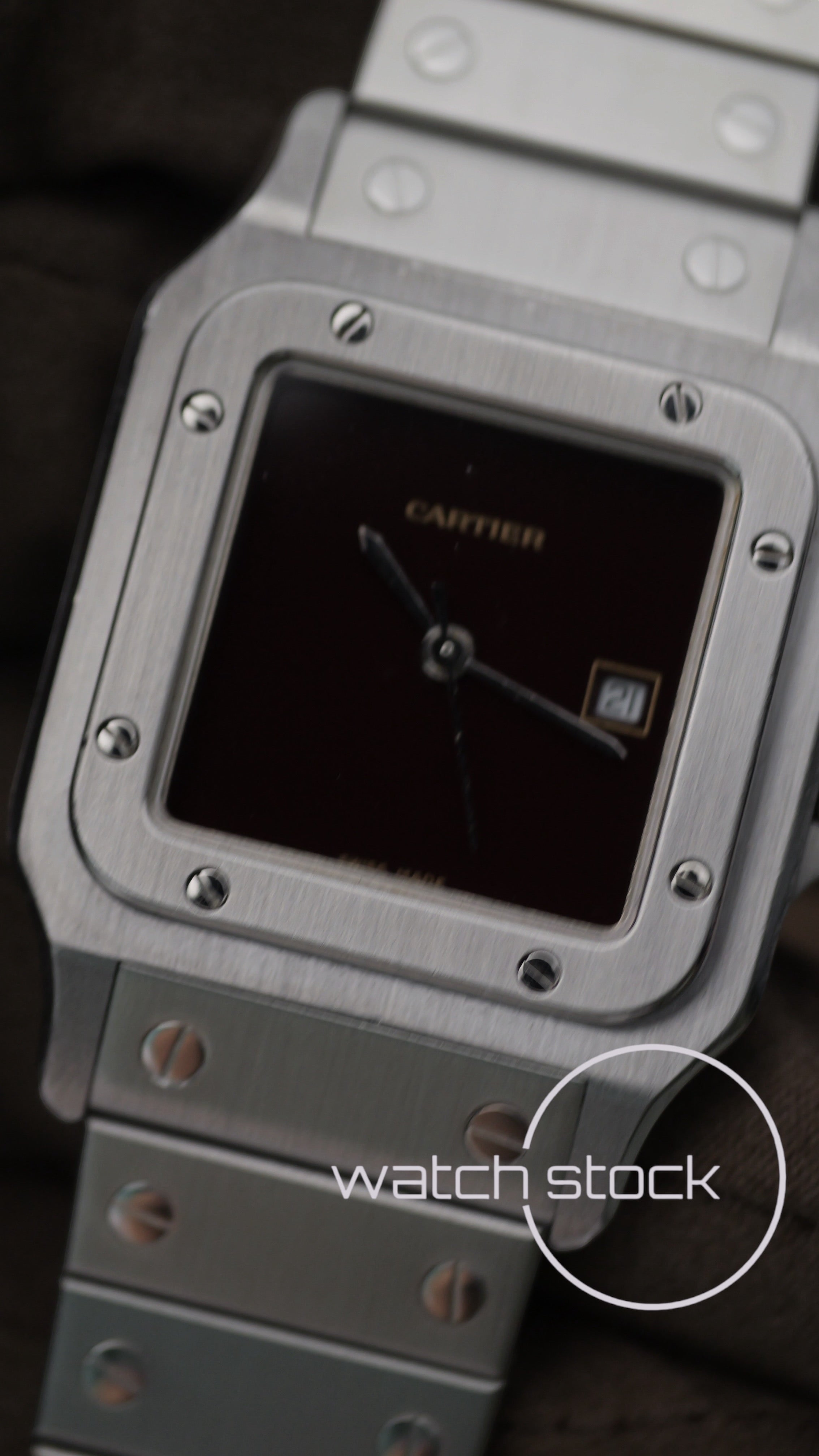 Cartier santos carre burgundy 29x41mm men ref.2960 Automatic