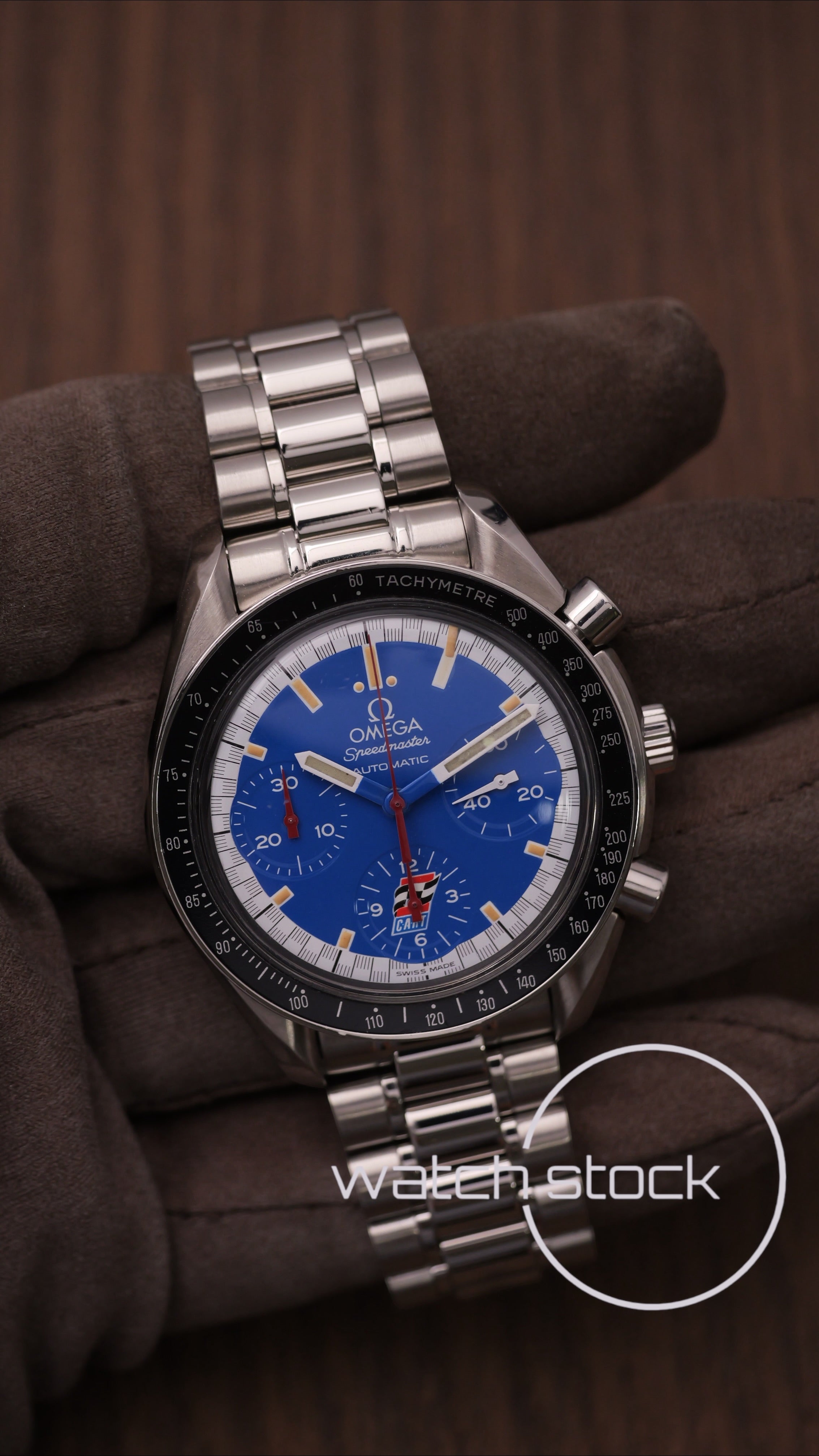 Omega speedmaster Schumacher blue Cart dial reduced ref. 175.0032 39mm automatic 1998