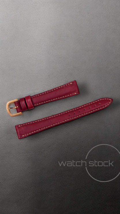 Cinturino Longines in pelle rosso con fibbia loggata ansa 14mm