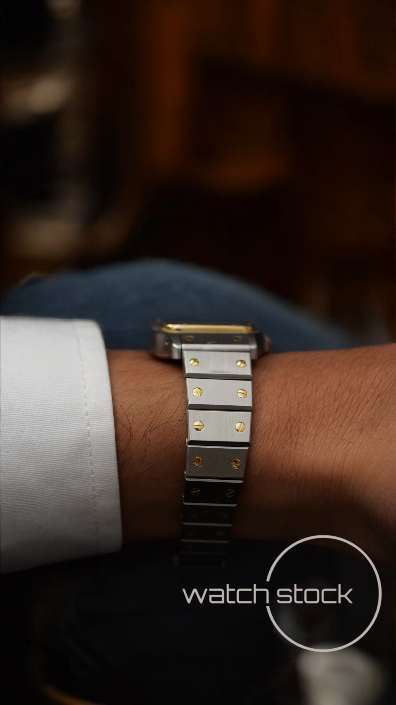 Cartier santos carré pm ghost lady 24x35mm santos de cartier automatic grey dial full set misura 2