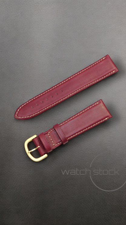 Cinturino Longines in pelle rossa con fibbia loggata ansa 21mm