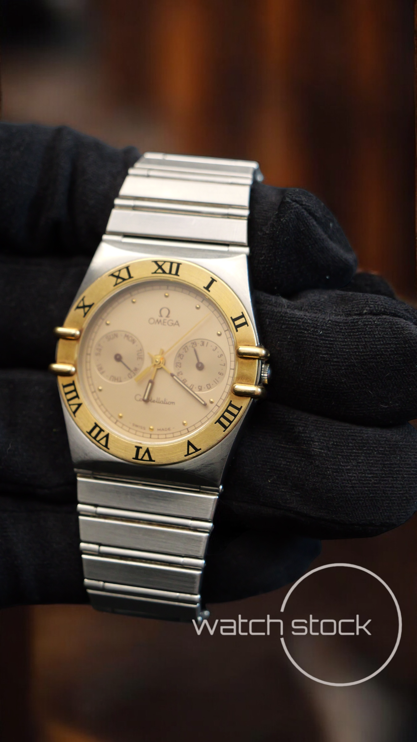 Omega constellation daydate quarz (34mm) yellow dial vintage