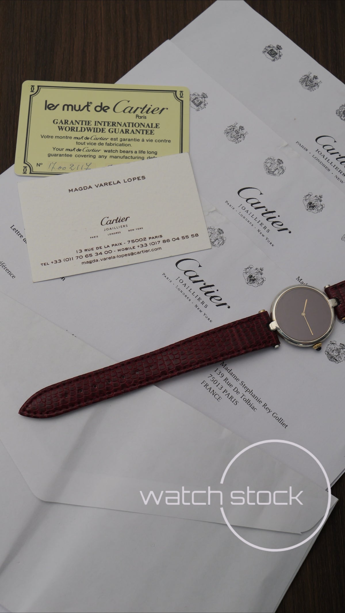 Cartier Vendome ref.590003 30mm Burgundy dial 1980