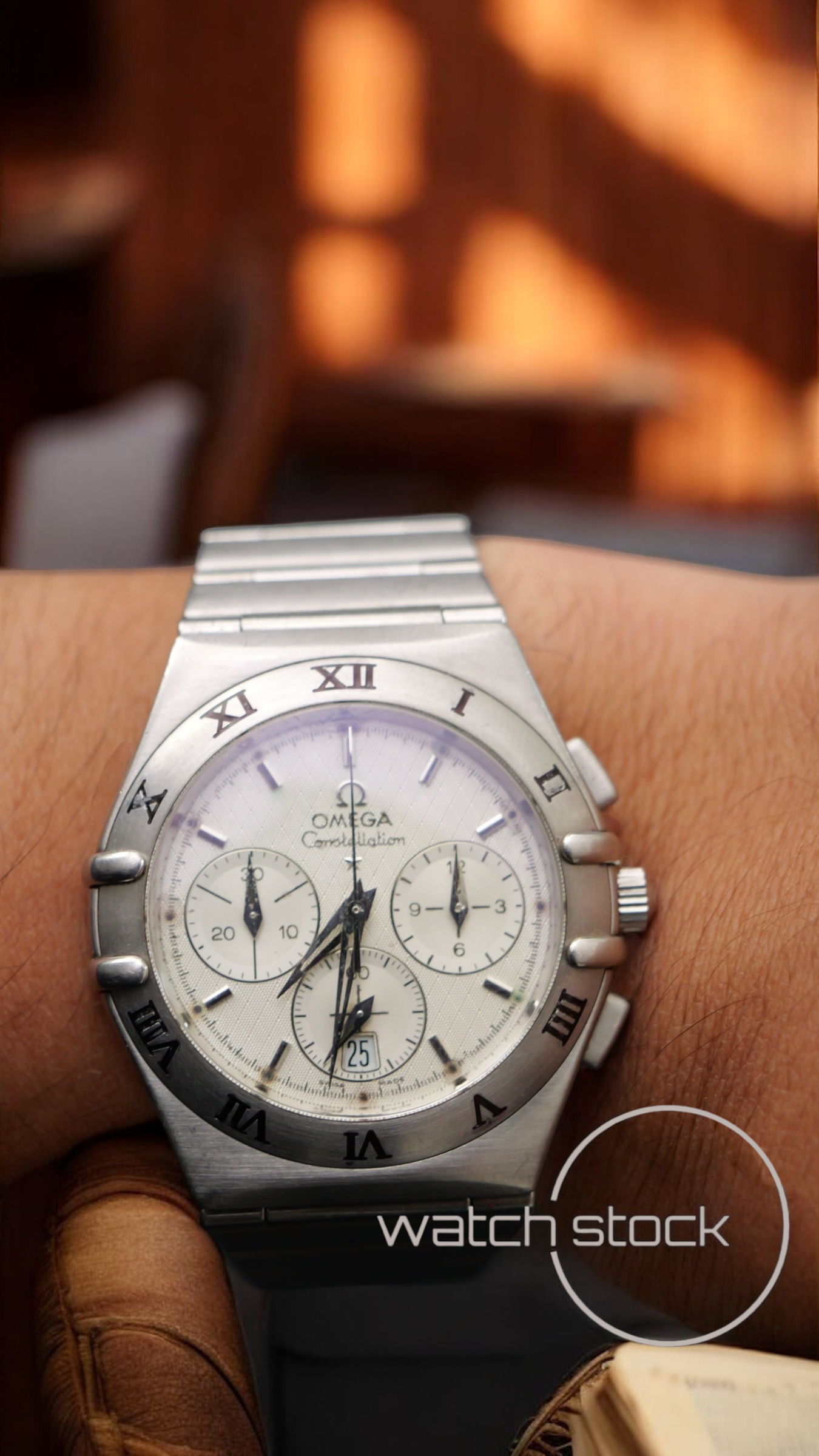Omega constellation double Eagle chrono (39mm) white dial with box
