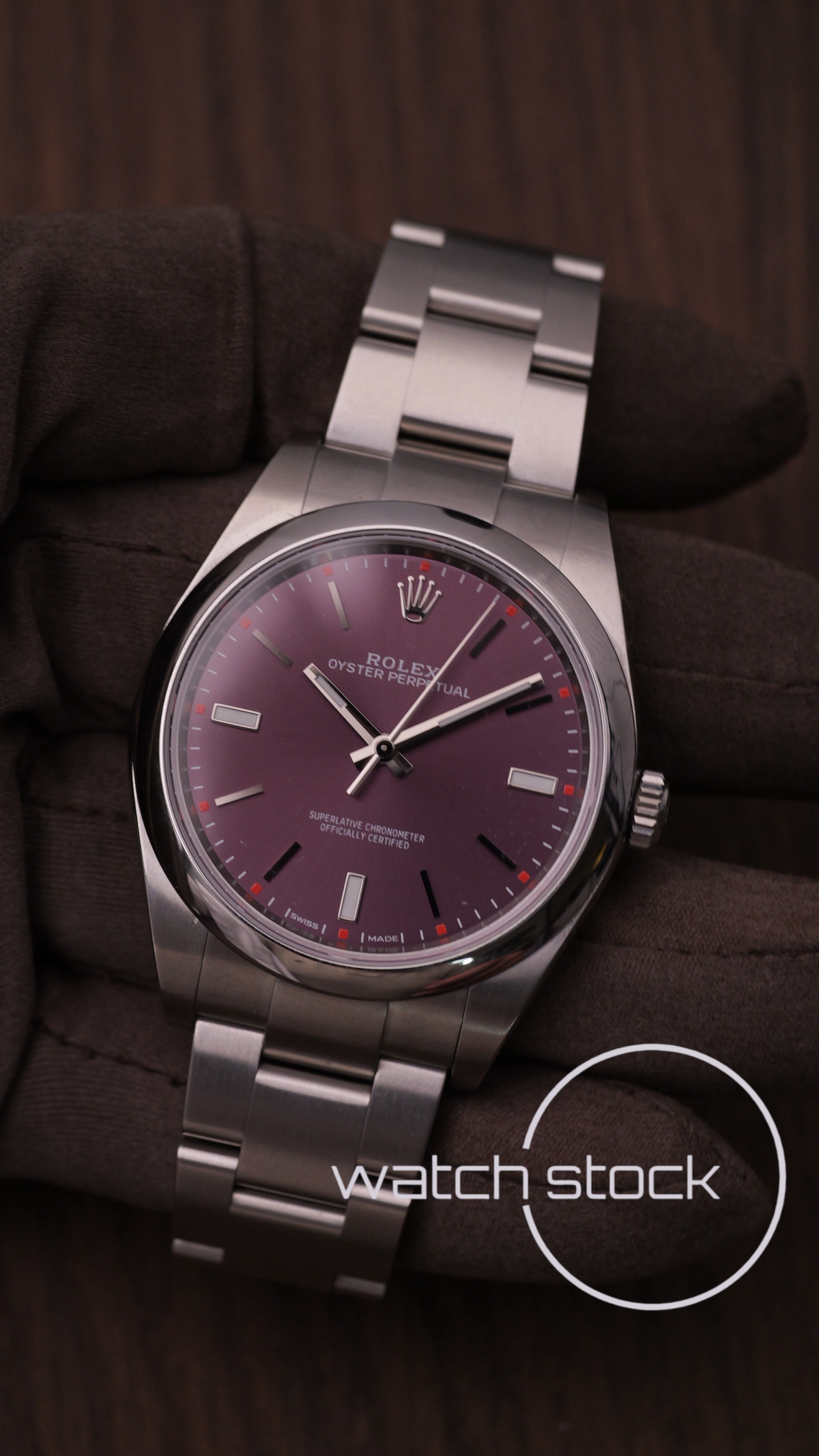 Rolex oyster perpetual purple dial 2017 ref.114300 38mm