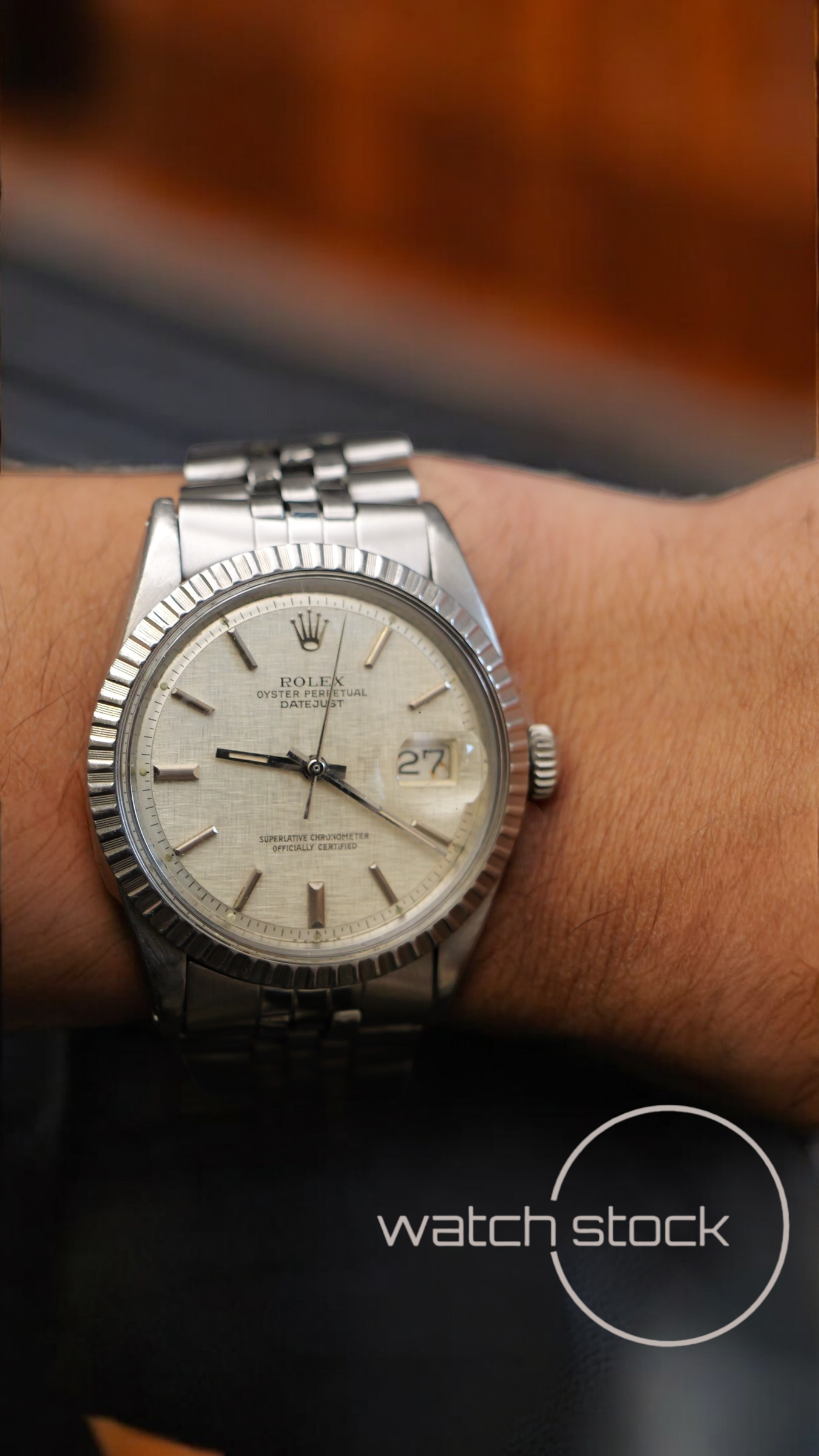 Rolex datejust 36mm 1600 linen dial lino argènté