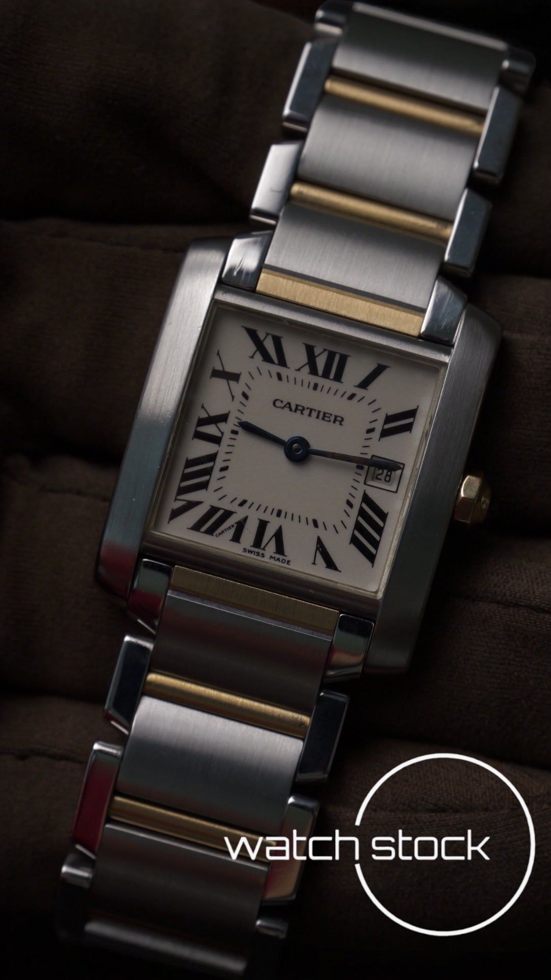 Cartier tank francaise two-tone ref.2465 29x30mm quarz