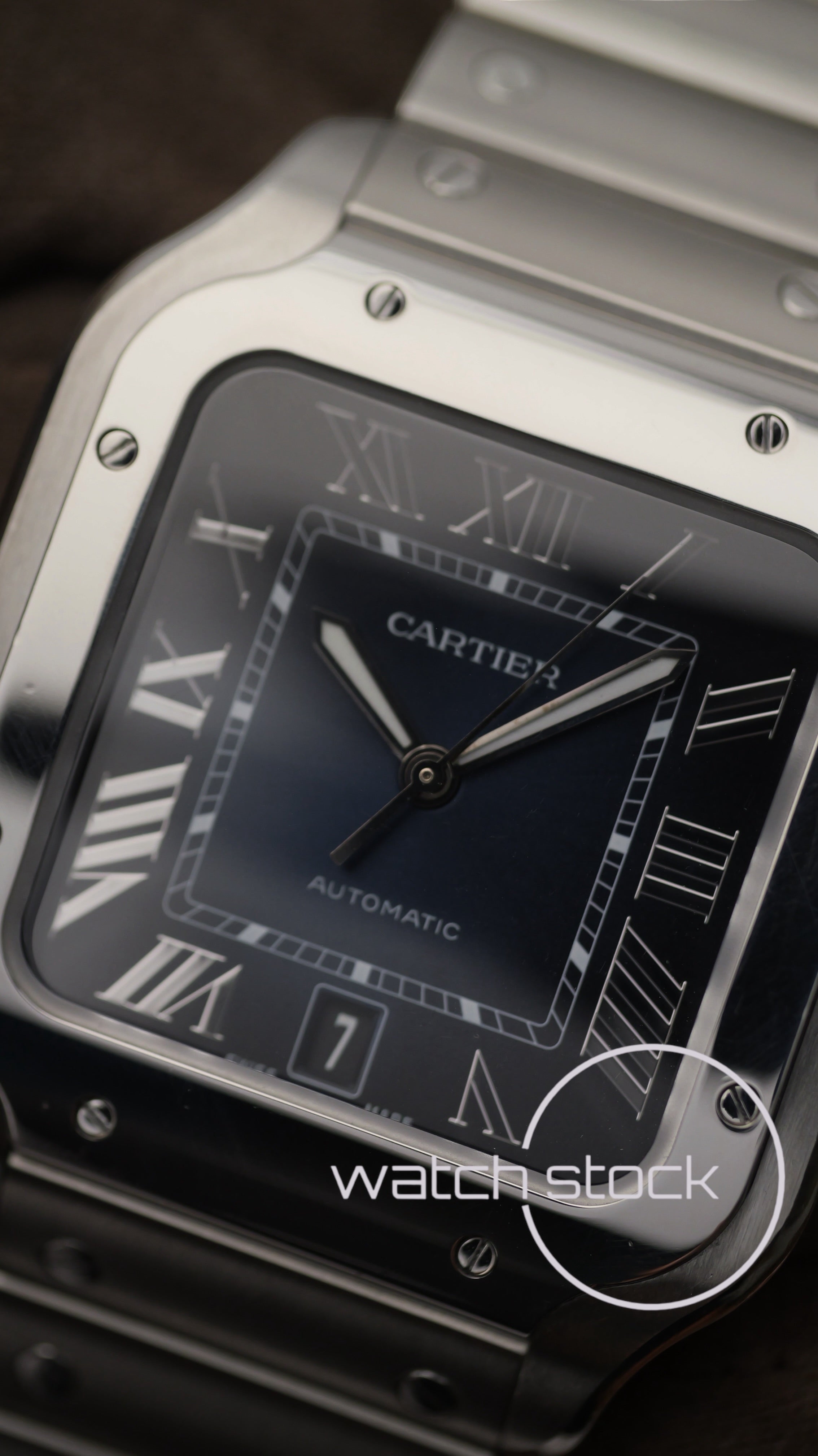 Cartier Santos LM blue dial Full Set
