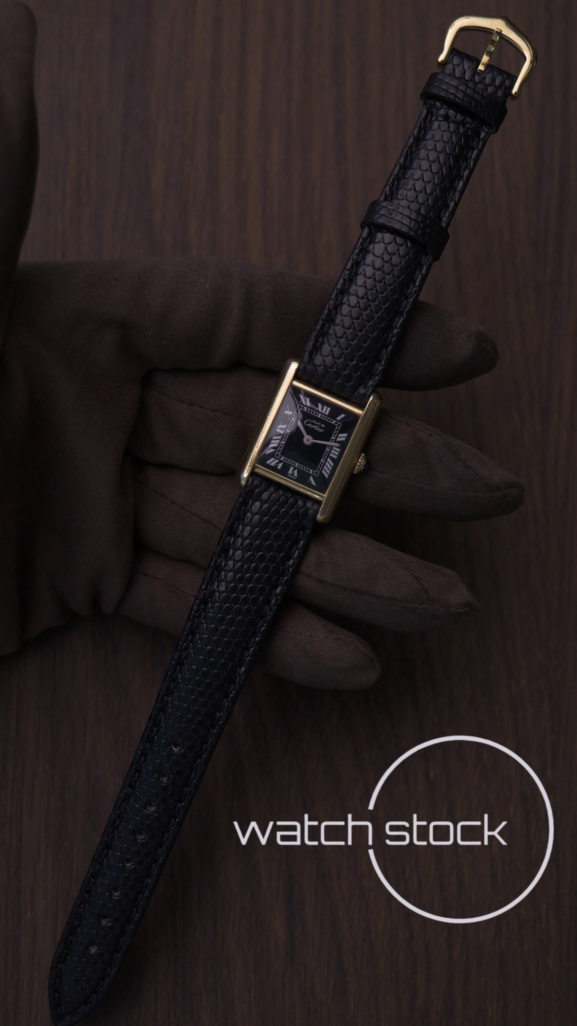 Cartier Tank TG3 Black Dial 1980