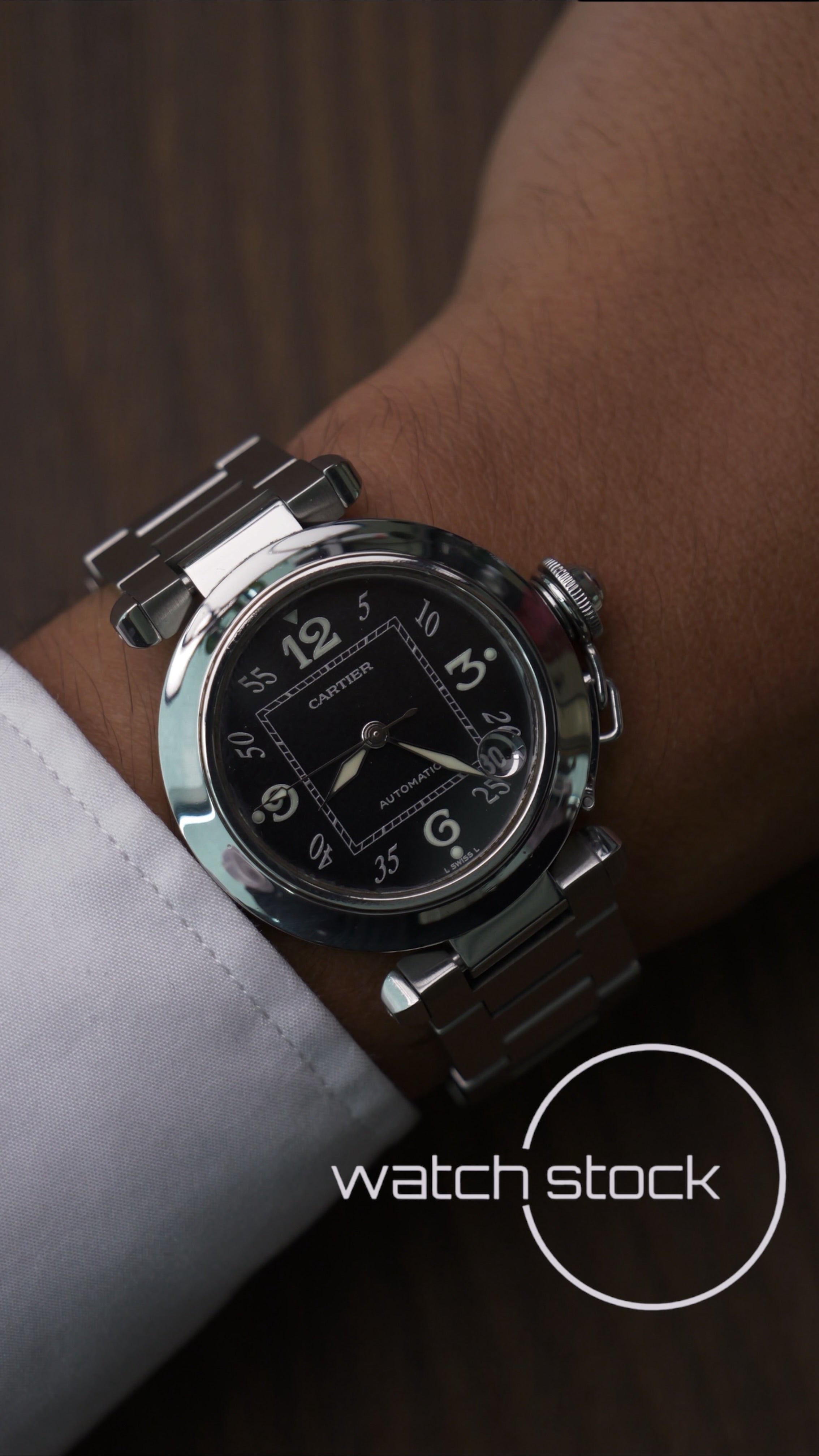 Cartier Pasha Automatic 35mm ref.2324 Black dial Full Set