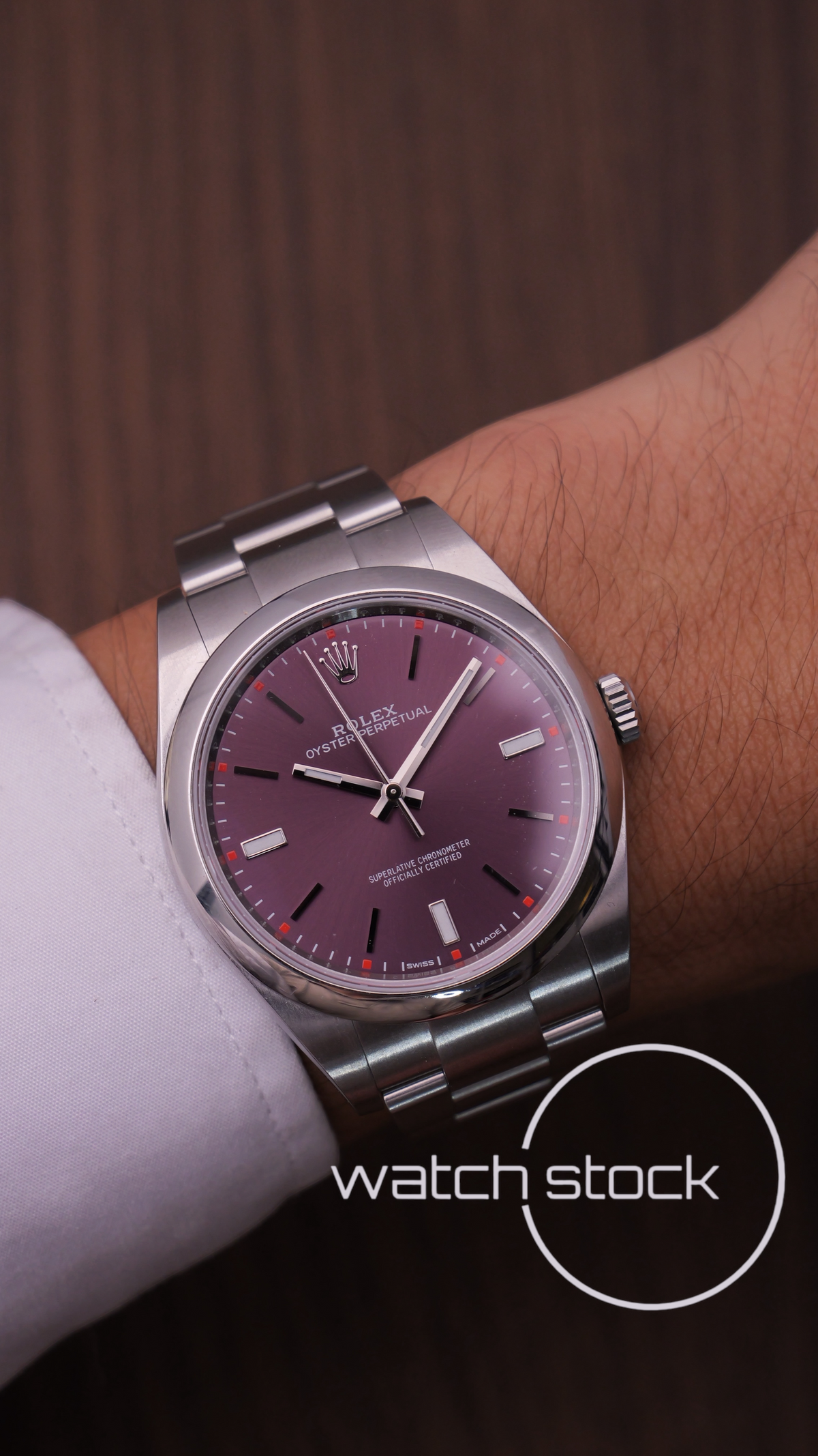 Rolex oyster perpetual purple dial 2017 ref.114300 38mm