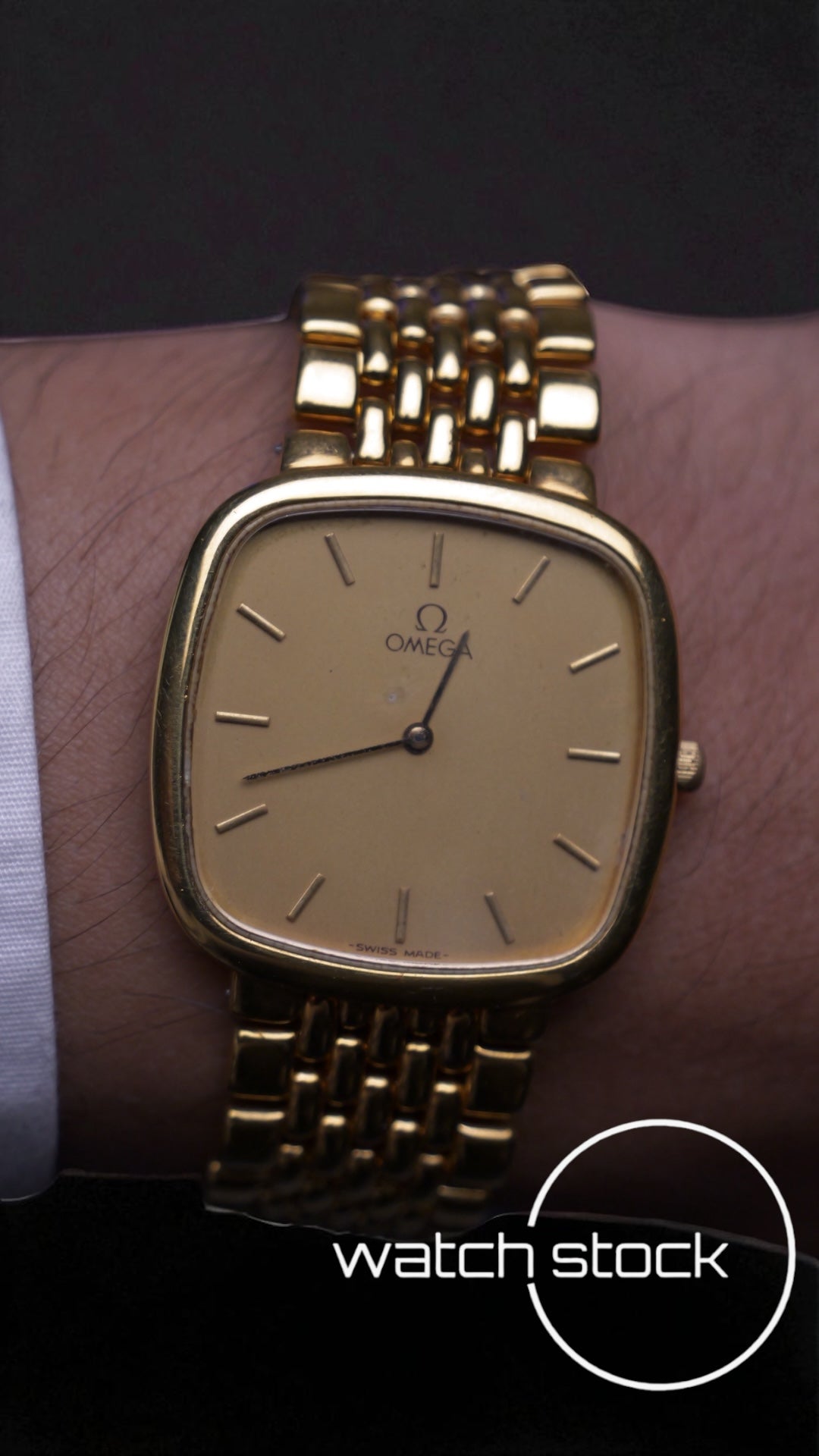 Omega de ville bracciale chicchi di riso placcato oro ref: 39508772 anno 1989
