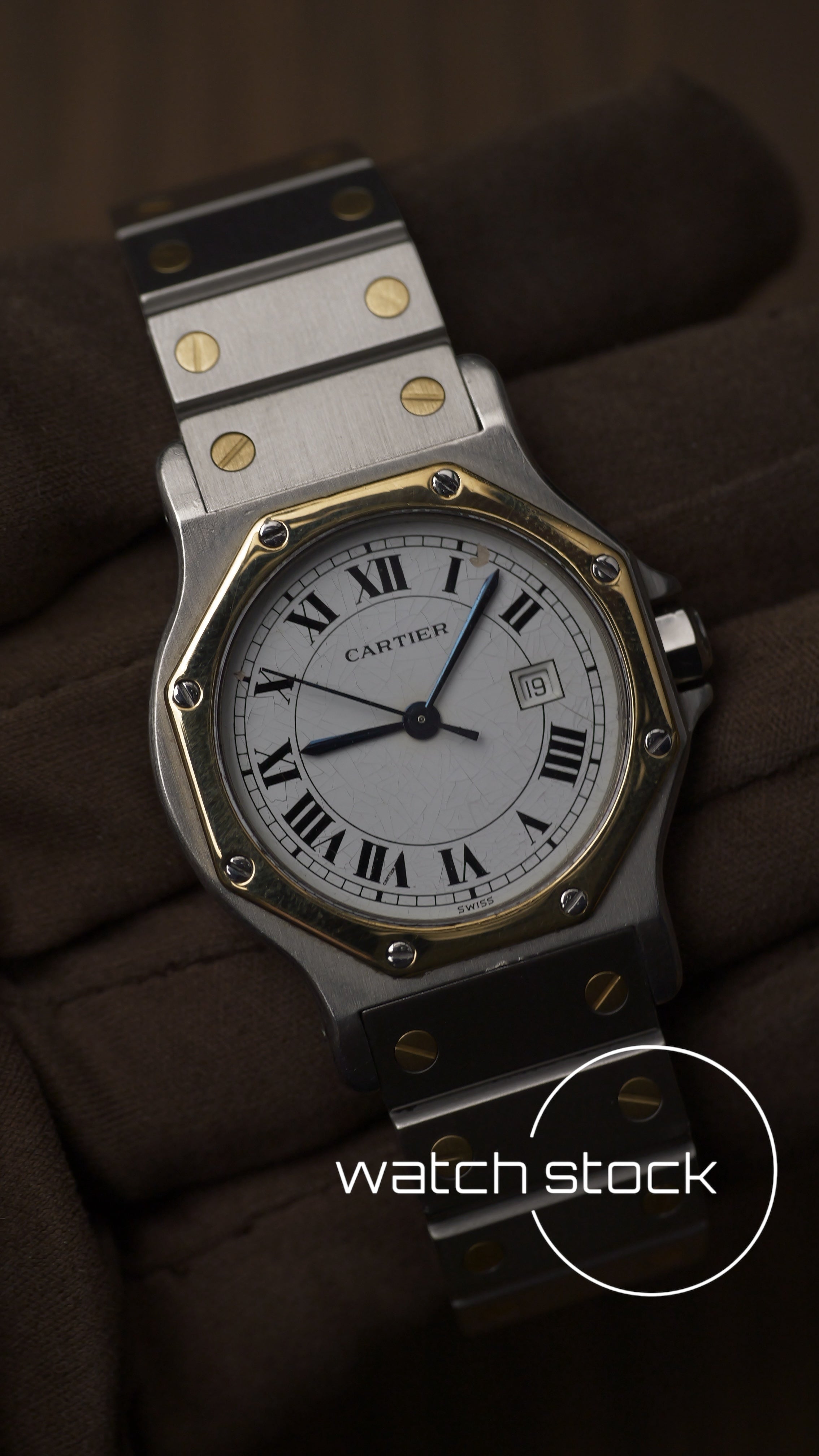 Cartier santos Octagon 30mm Large men ref.2966 Automatic