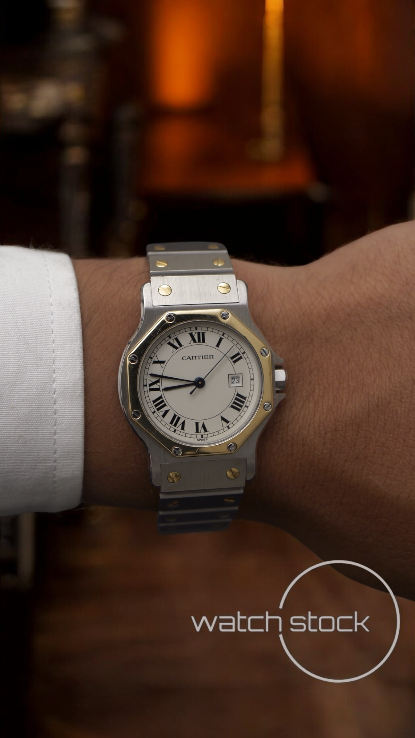 Cartier santos Octagon FULL SET 30mm (Large) men santos de cartier 2966 Automatic