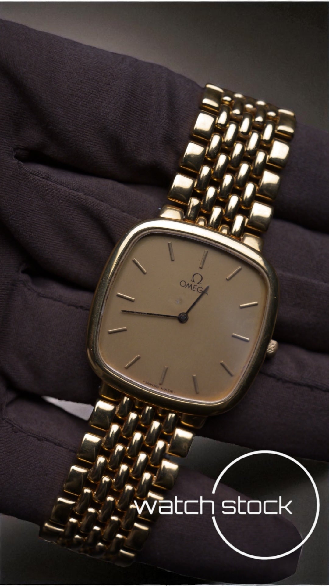 Omega de ville bracciale chicchi di riso placcato oro ref: 39508772 anno 1989