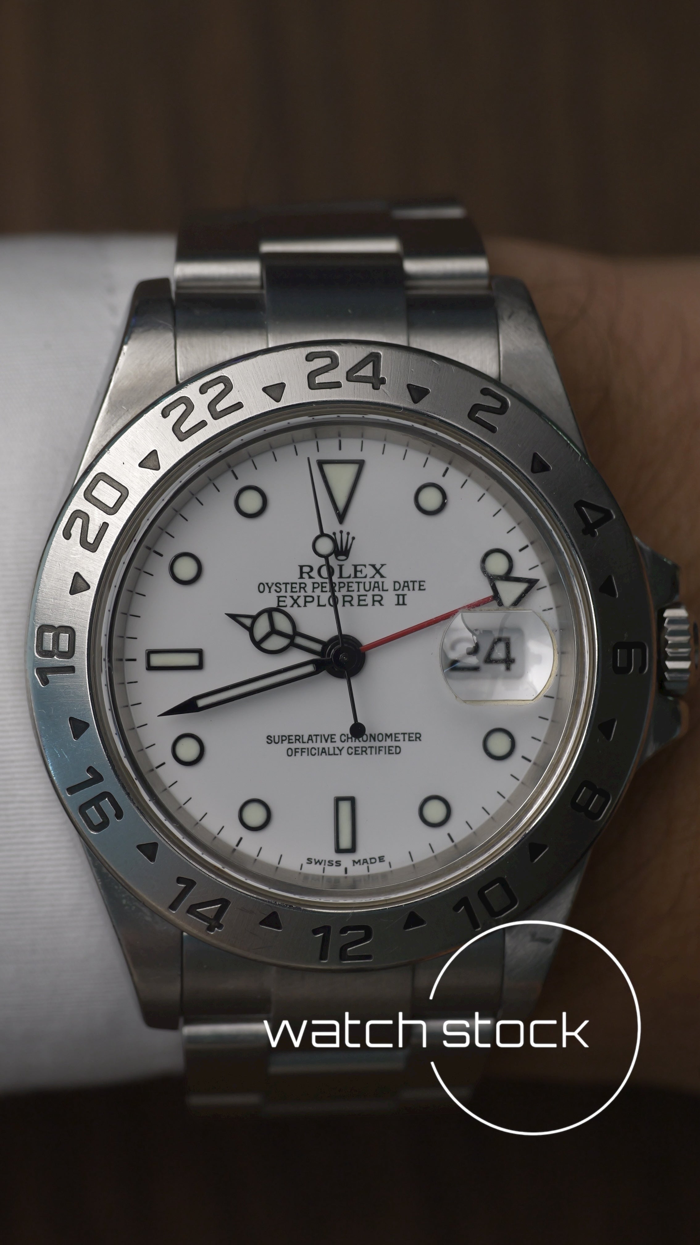 Rolex Explorer II 16570 white dial 39mm