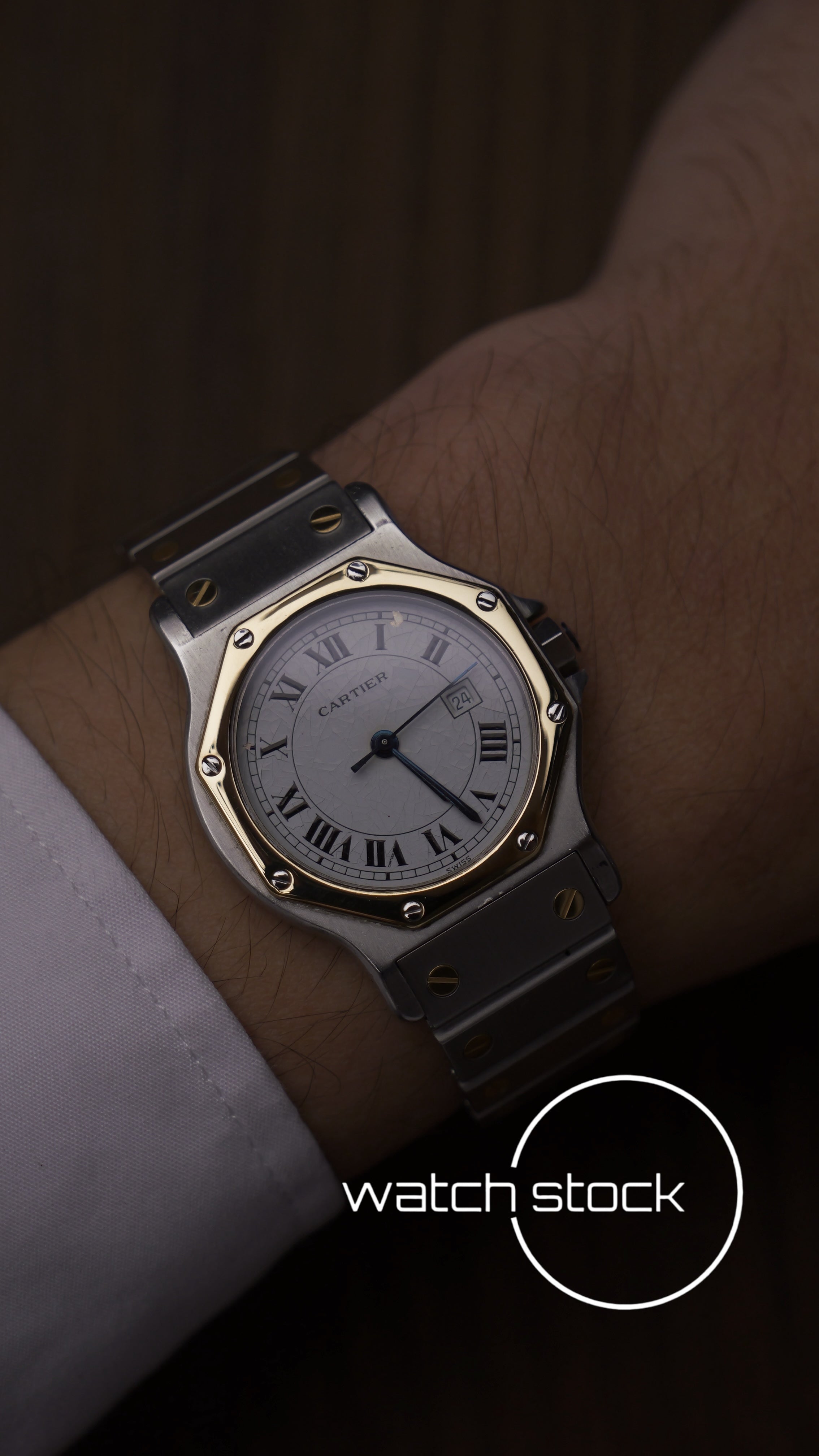 Cartier santos Octagon 30mm Large men ref.2966 Automatic