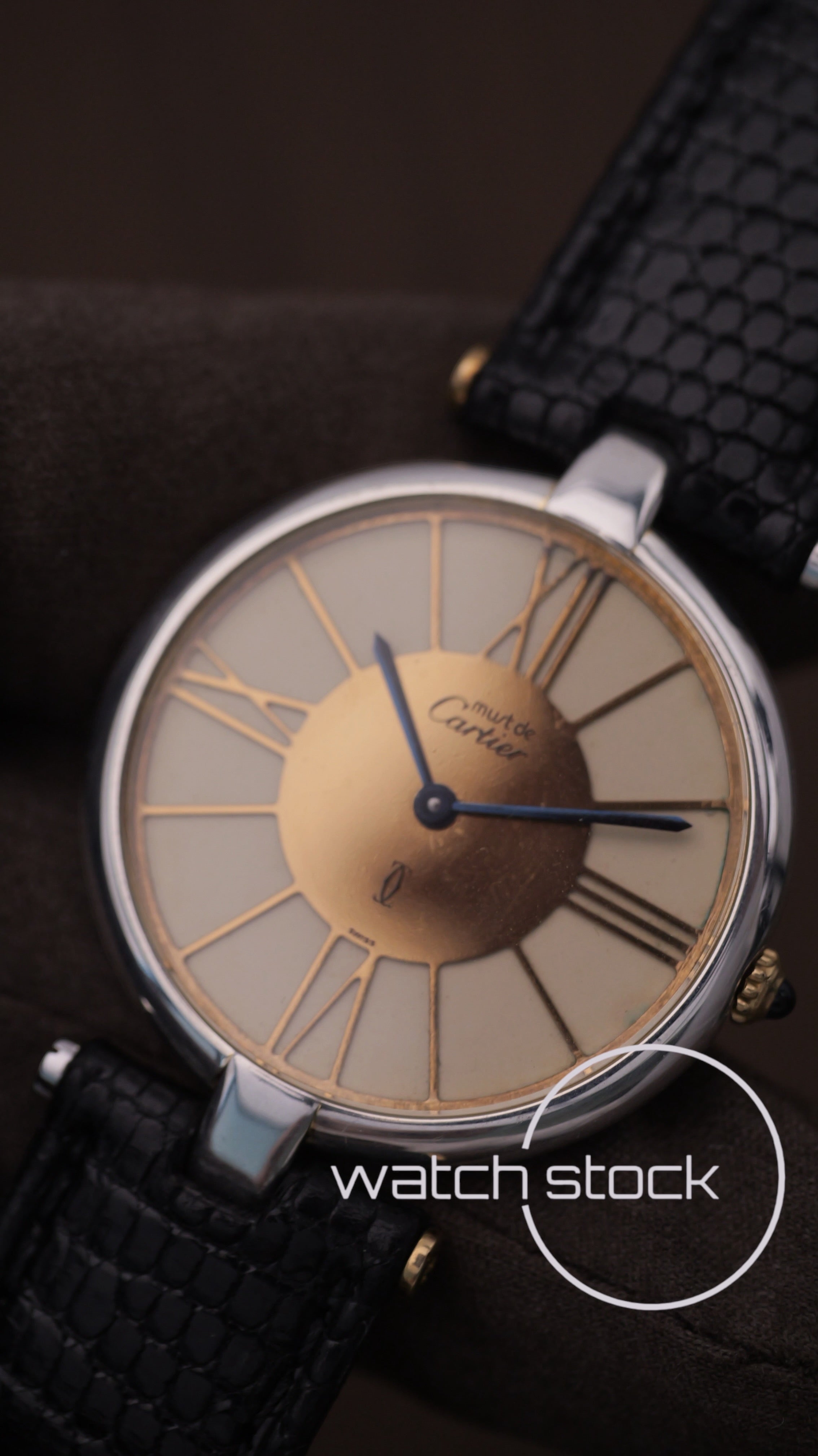 Cartier Vendome 30mm roman numbers dial anno 1990º