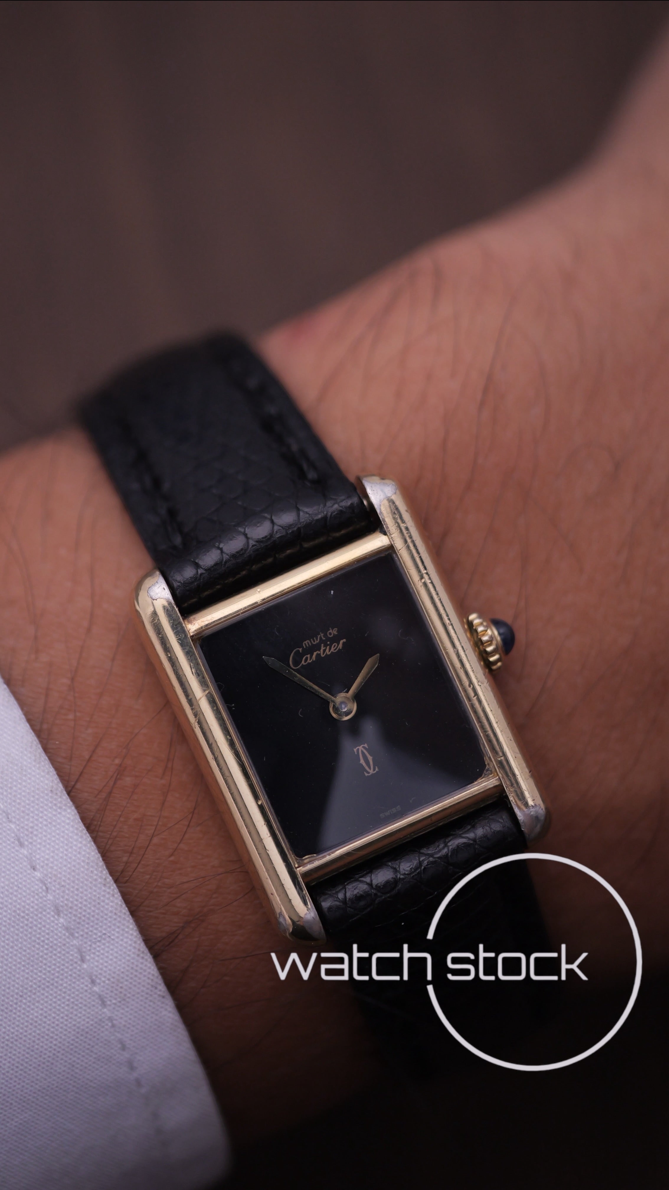 Cartier Tank TG3 Black Dial 1980