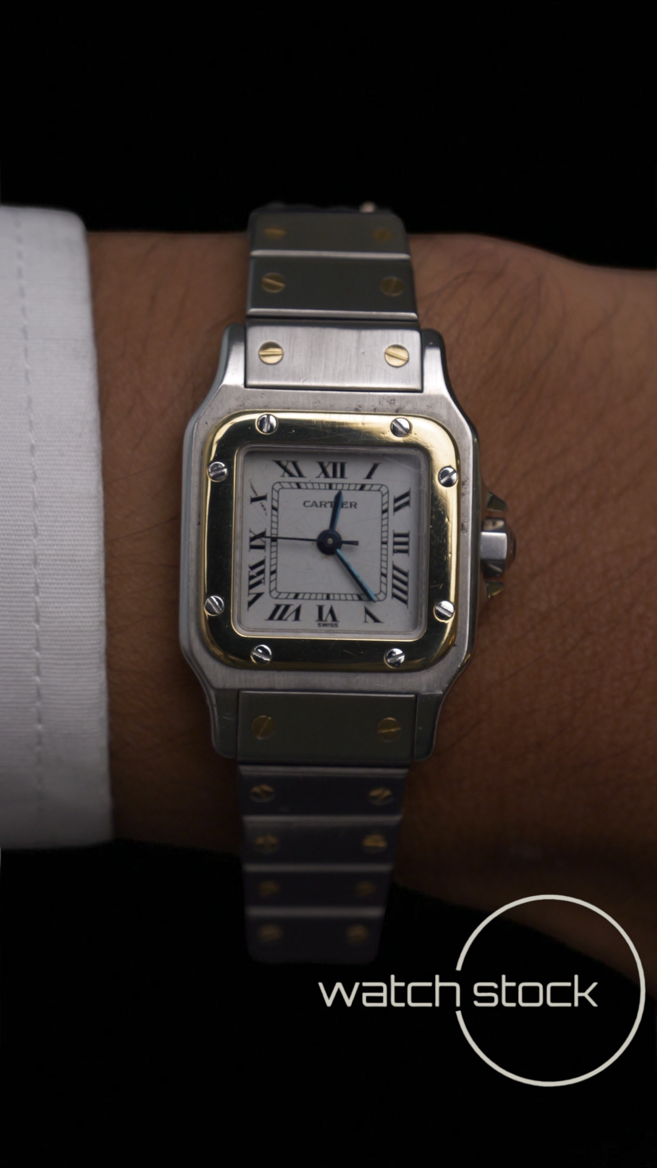 Cartier santos carré lady automatic ref.1170902 24x35mm