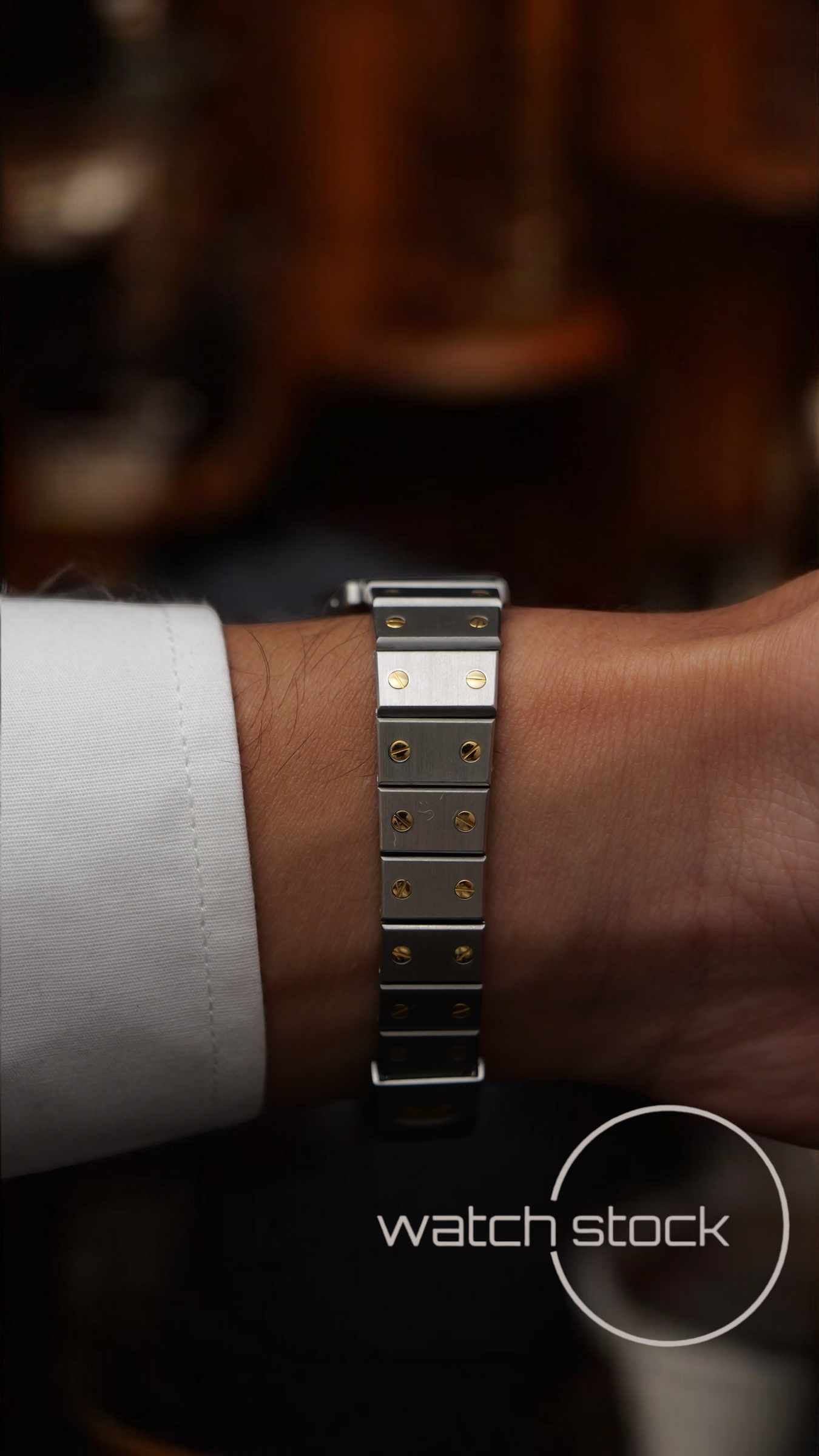 Cartier santos carré pm ghost lady 24x35mm santos de cartier automatic grey dial full set misura 2