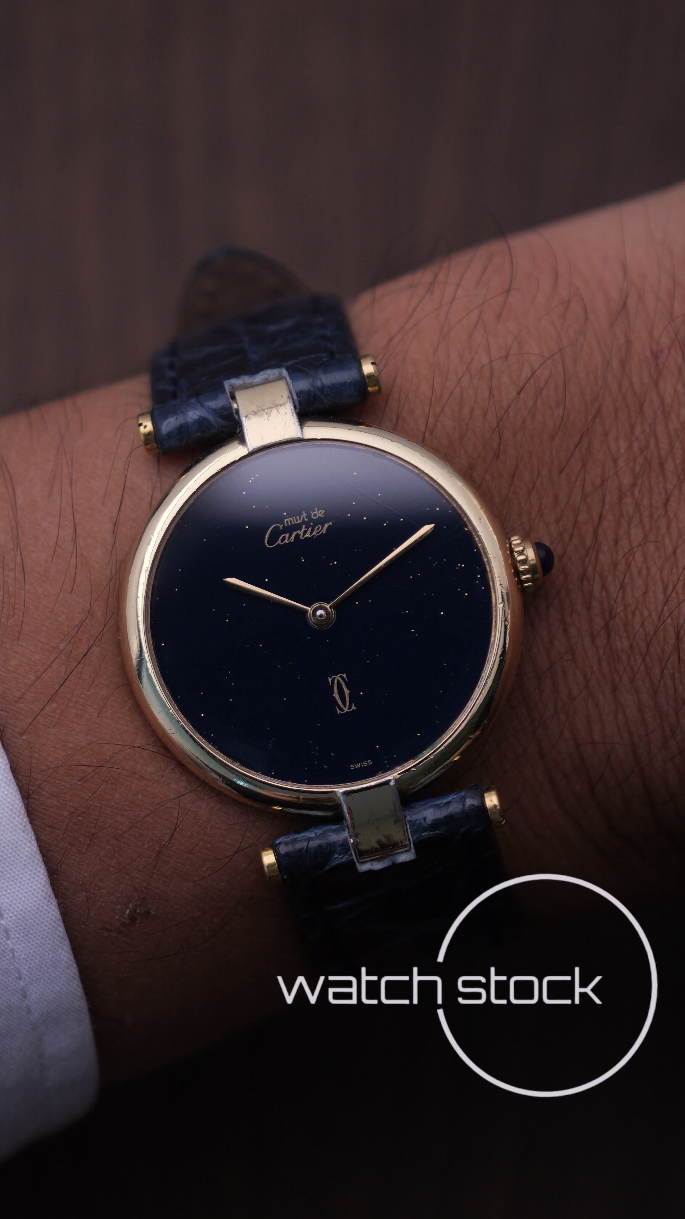 Cartier Vendome 30mm blue stardust dial unisex 1980º