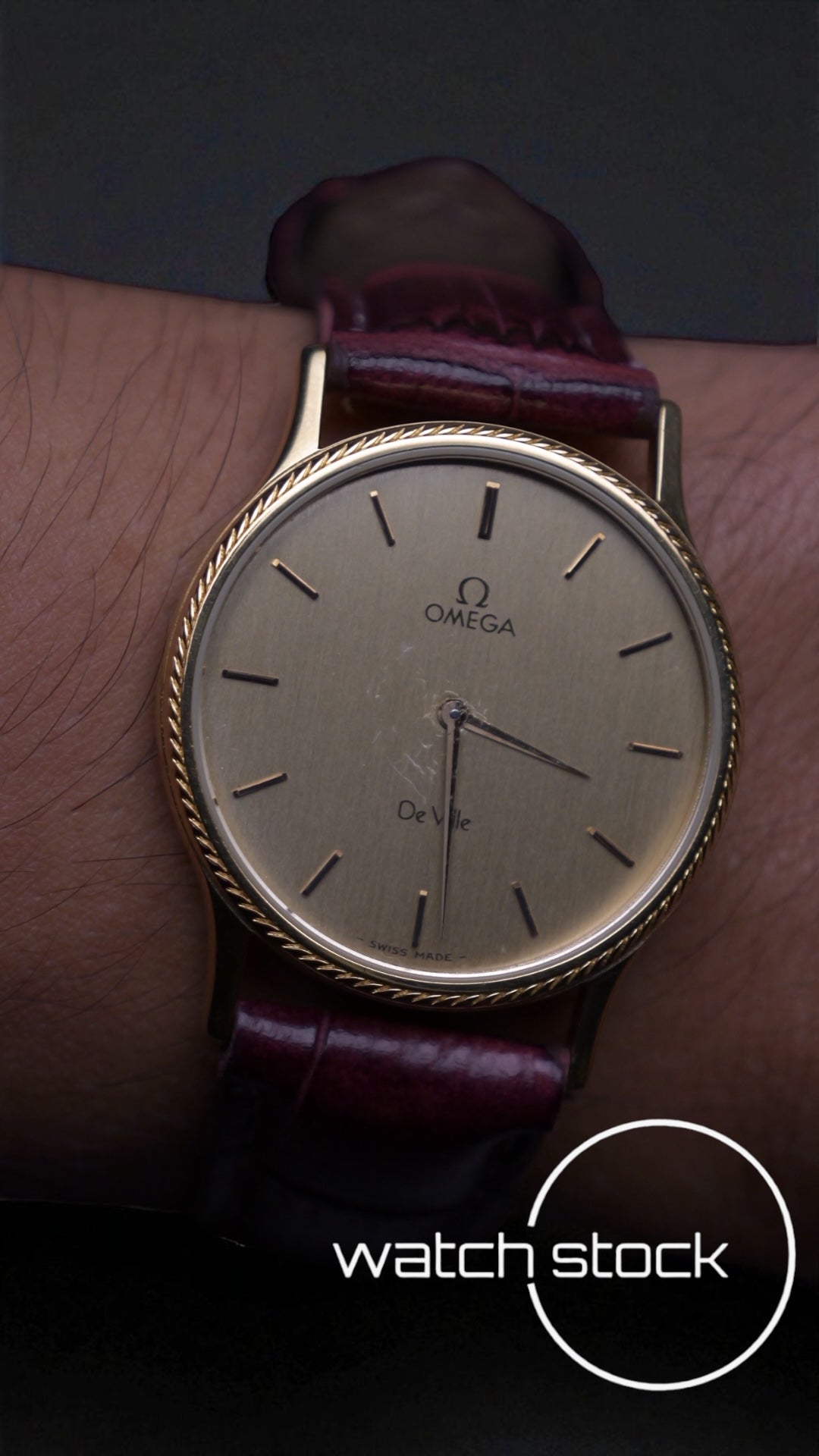 Omega de ville Quartz placcato oro cassa a corda ref: 1365 31mm anno 1980