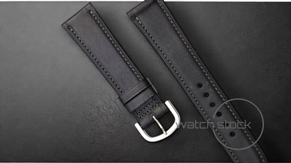 Cinturino Longines in pelle nero con fibbia loggata ansa 21mm