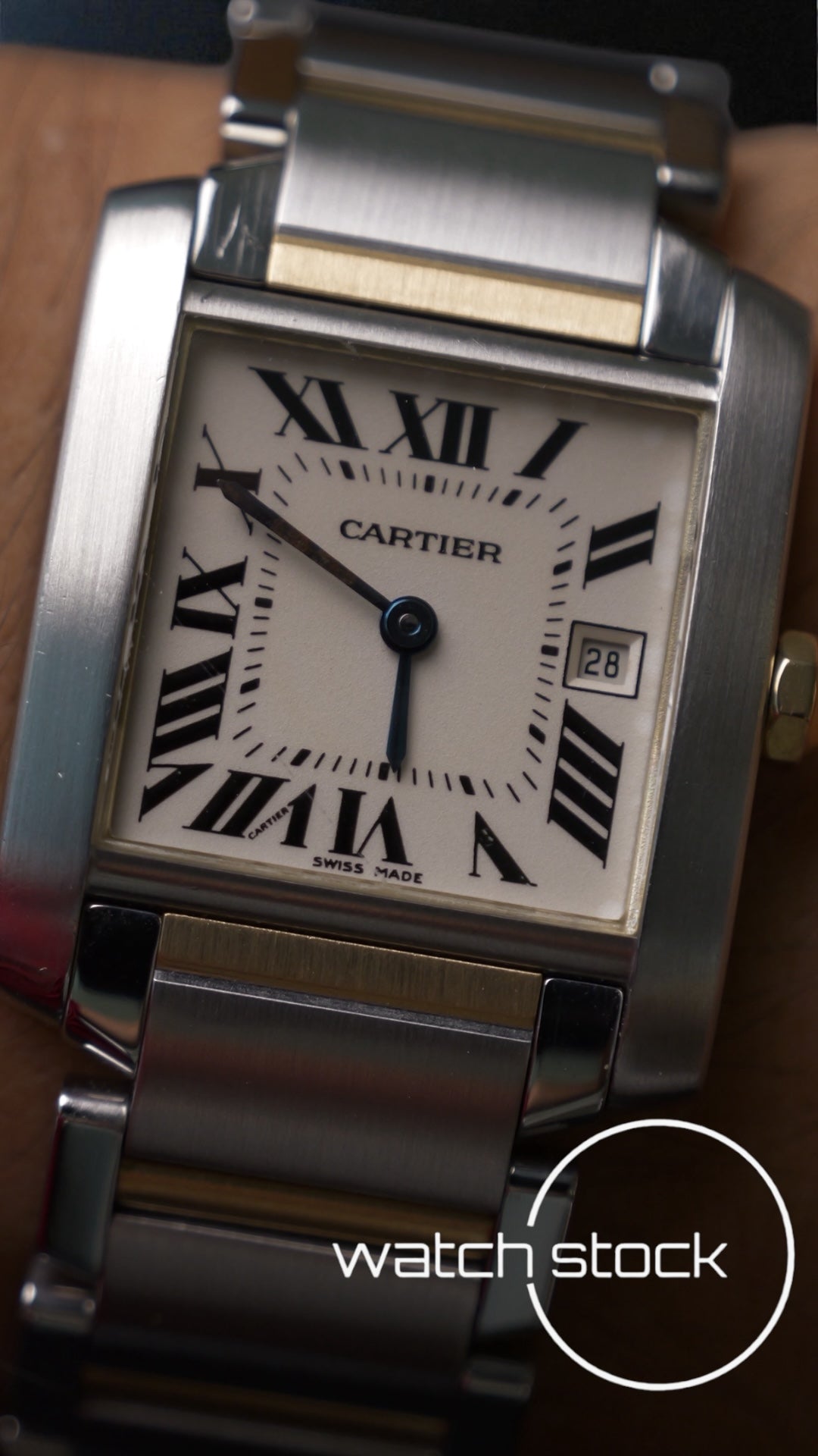Cartier tank francaise two-tone ref.2465 29x30mm quarz