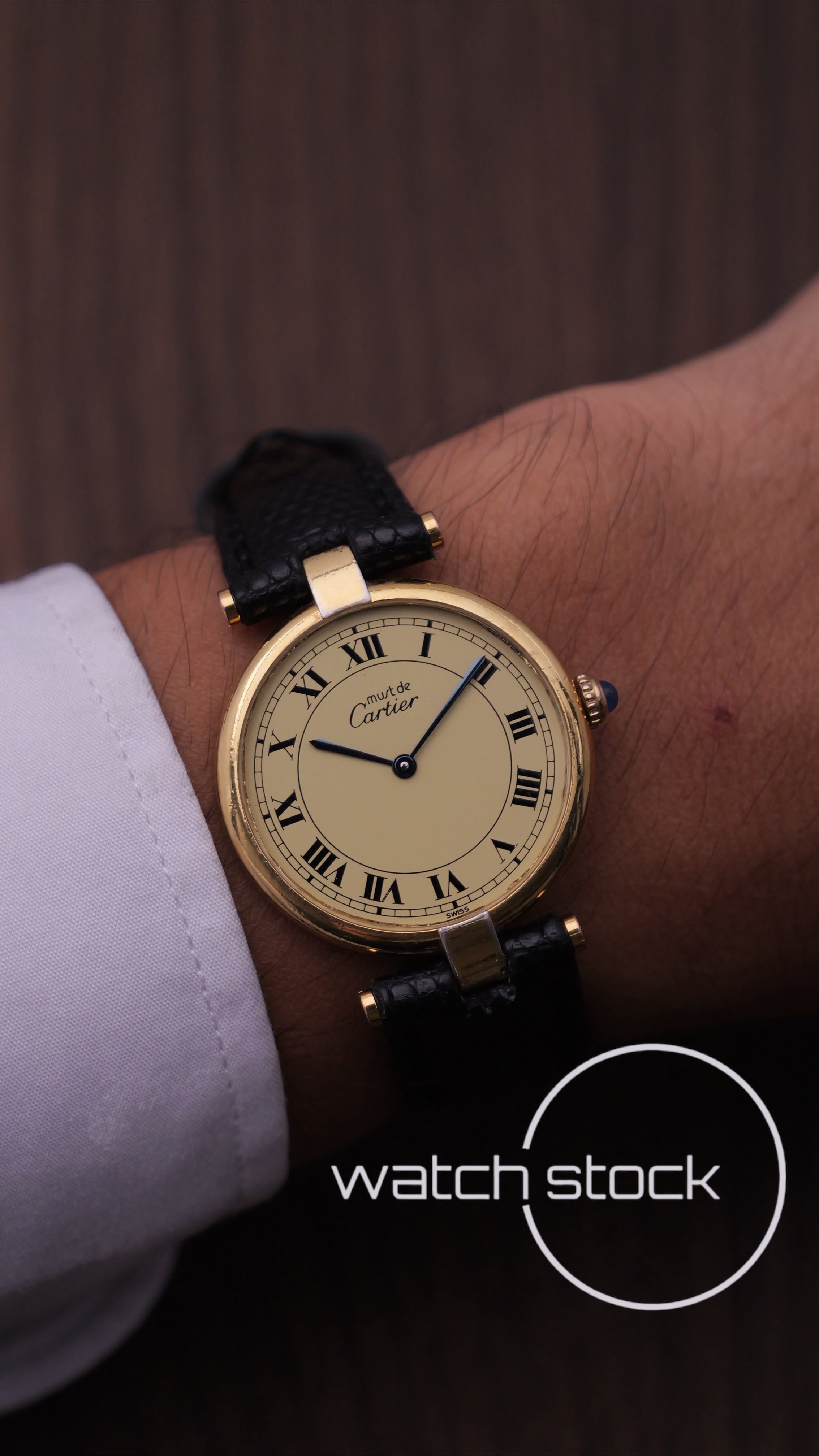 Cartier Vendome Full set 30mm Lemon Roman dial anno 1990