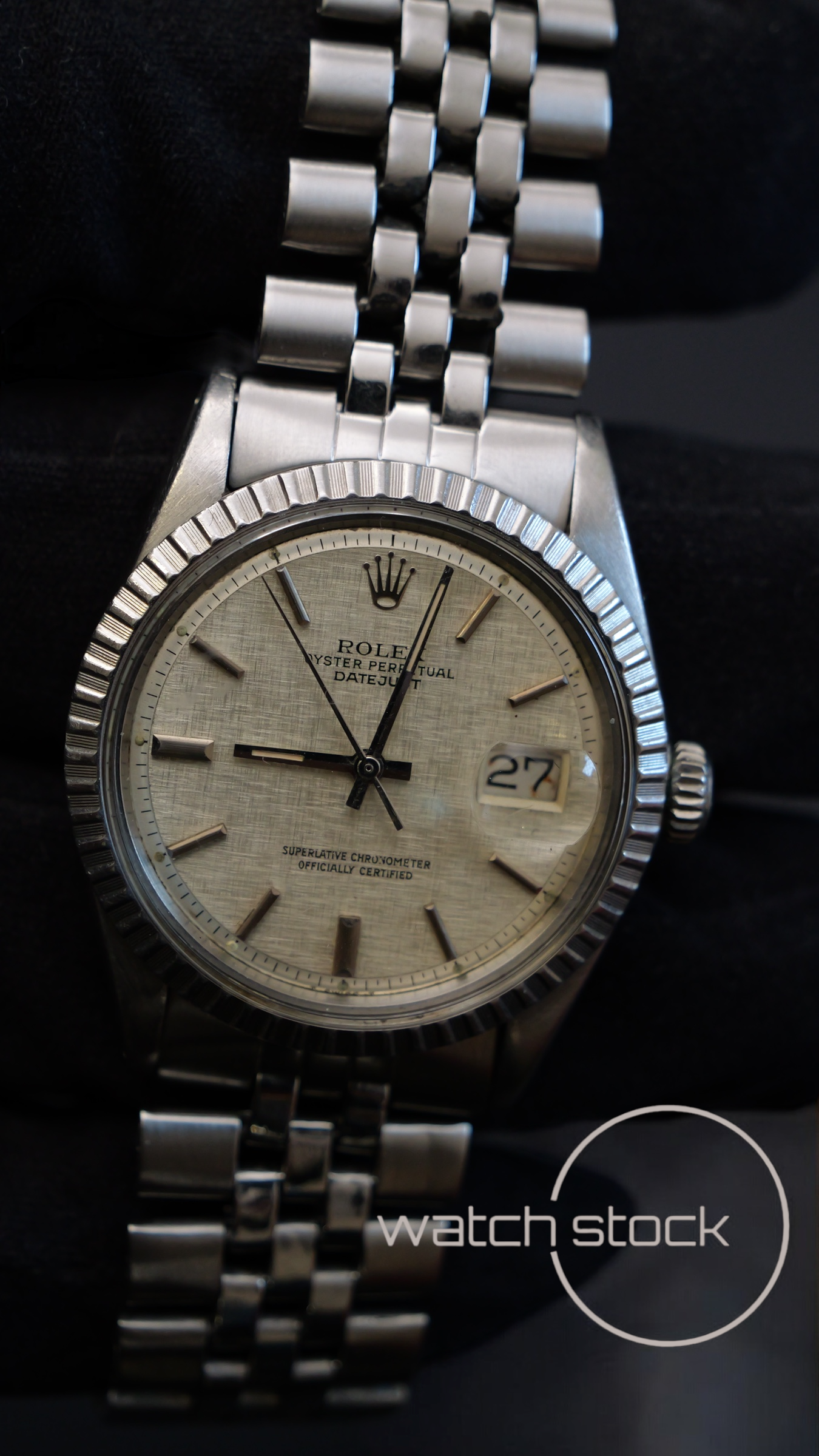 Rolex datejust 36mm 1600 linen dial lino argènté
